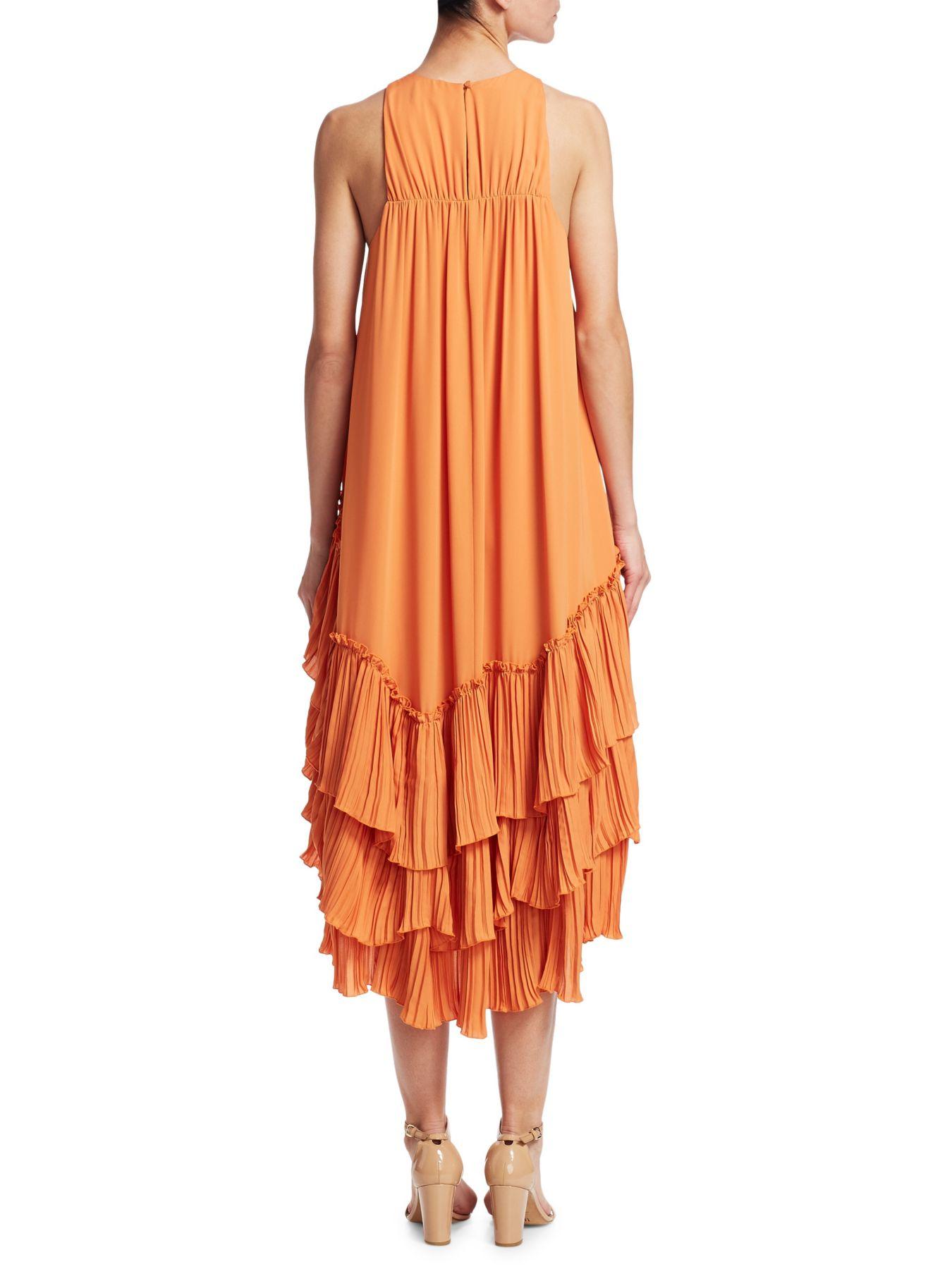 halston heritage orange dress
