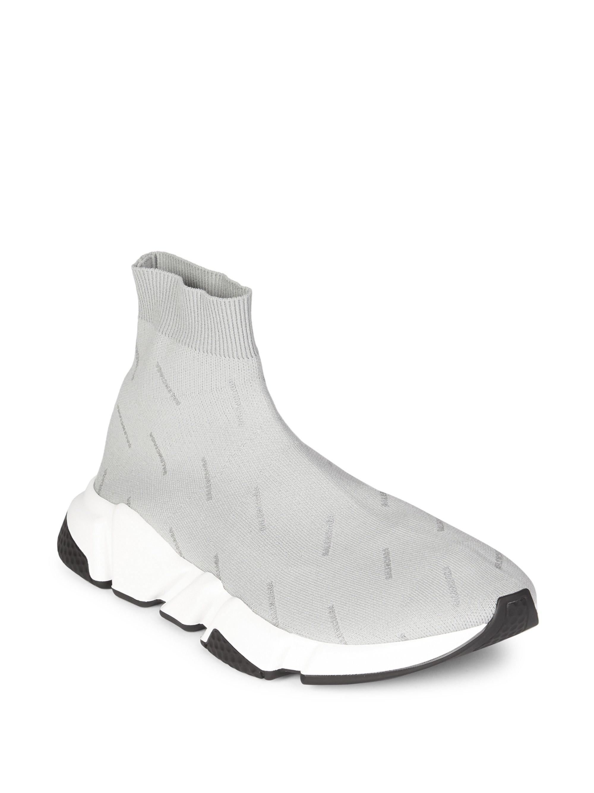 Balenciaga Speed Knit Sneakers in Gray for Men | Lyst