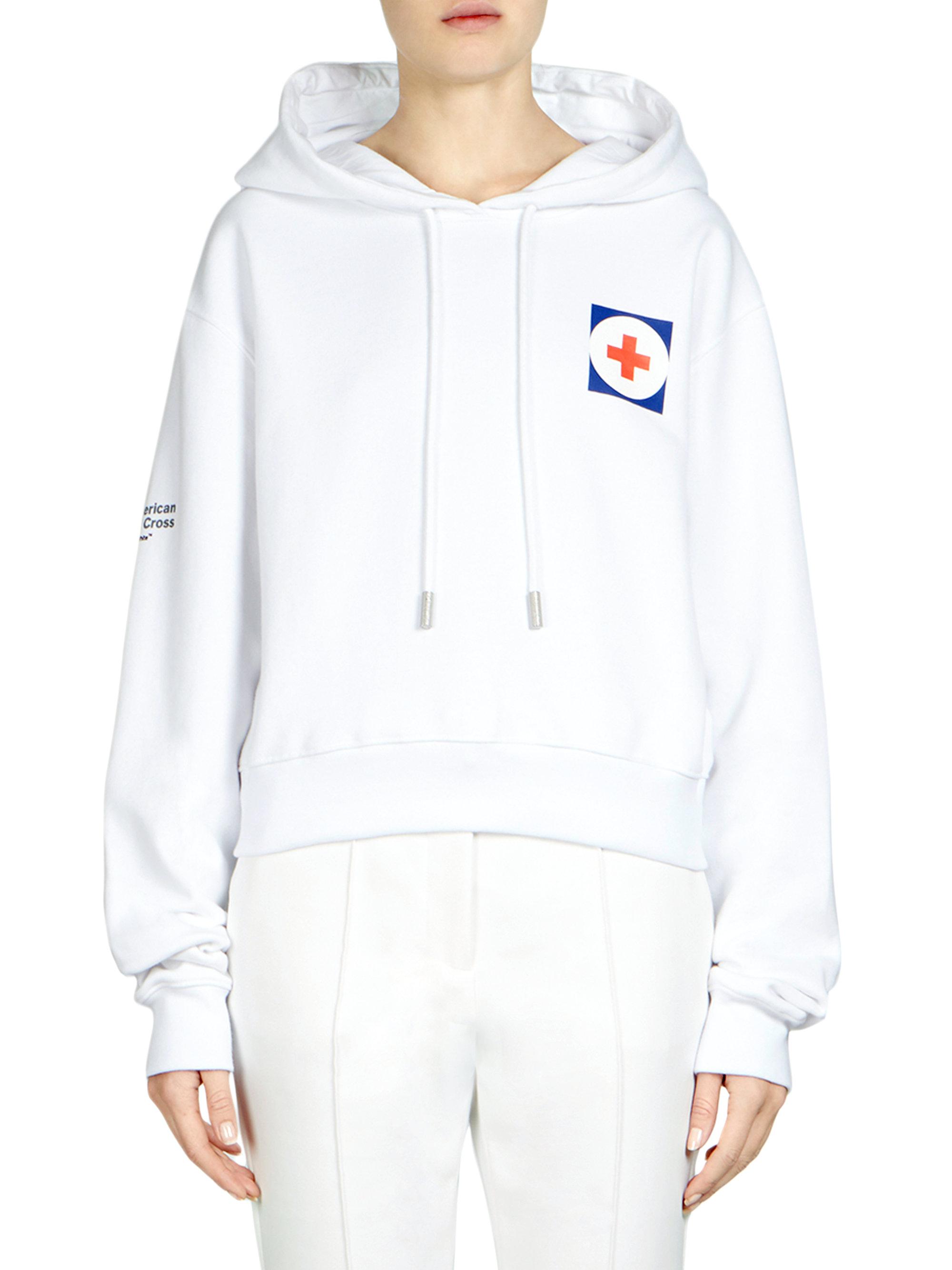 off white cross hoodie