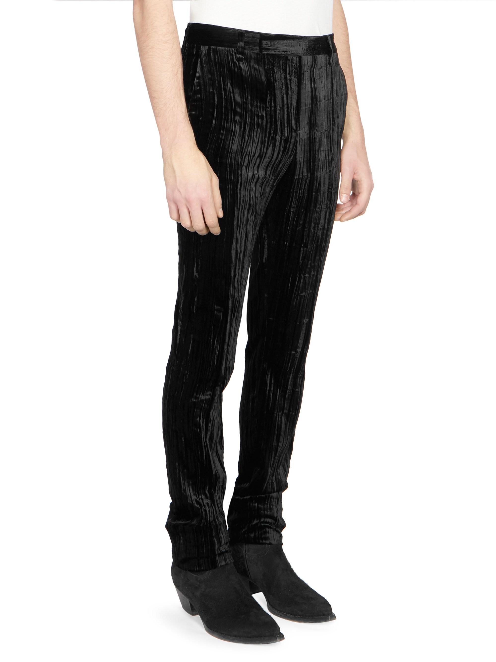 men's crushed velvet pants