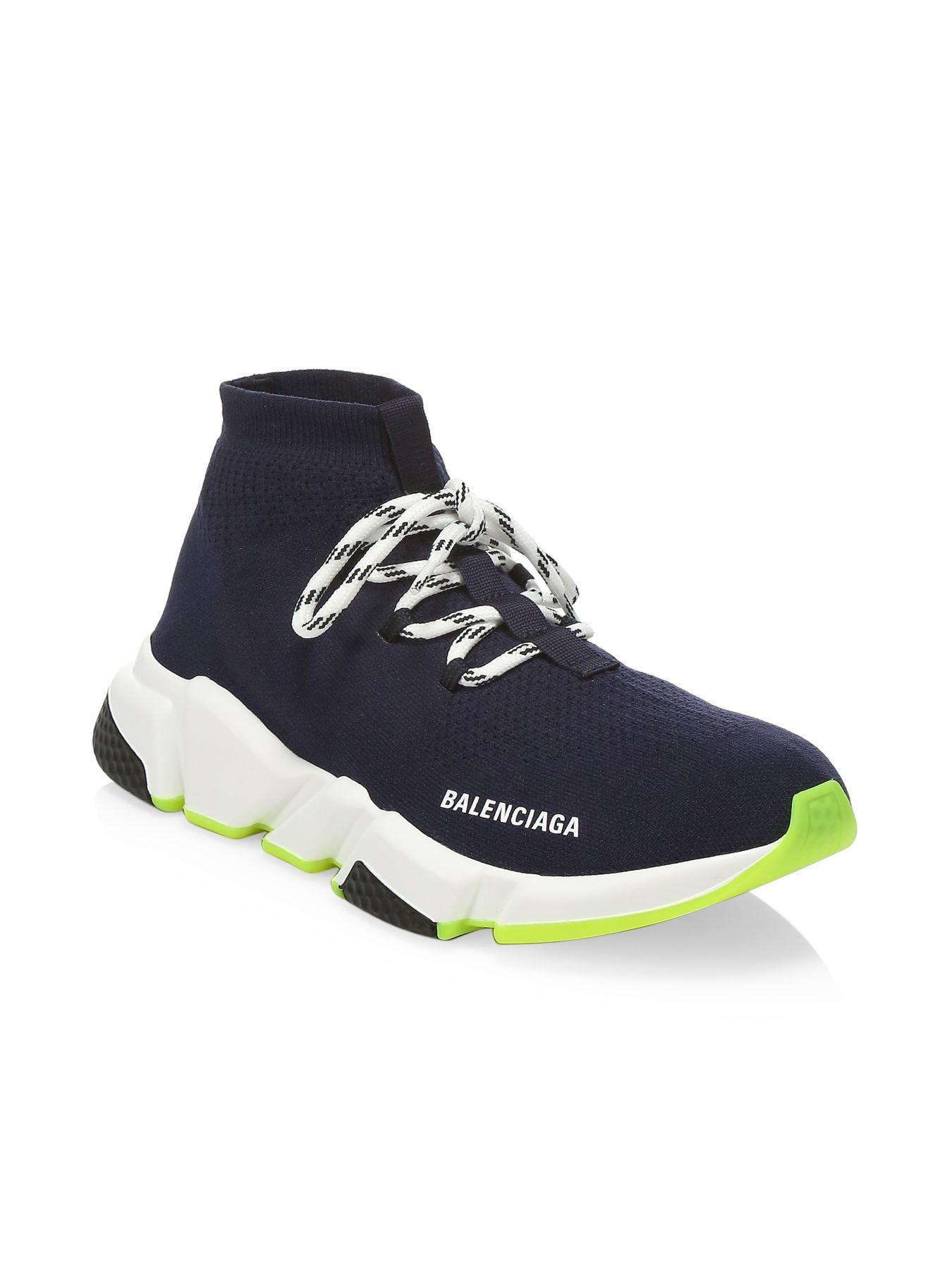 Balenciaga Synthetic Speed Lace-up Sneakers in Navy (Blue) - Lyst