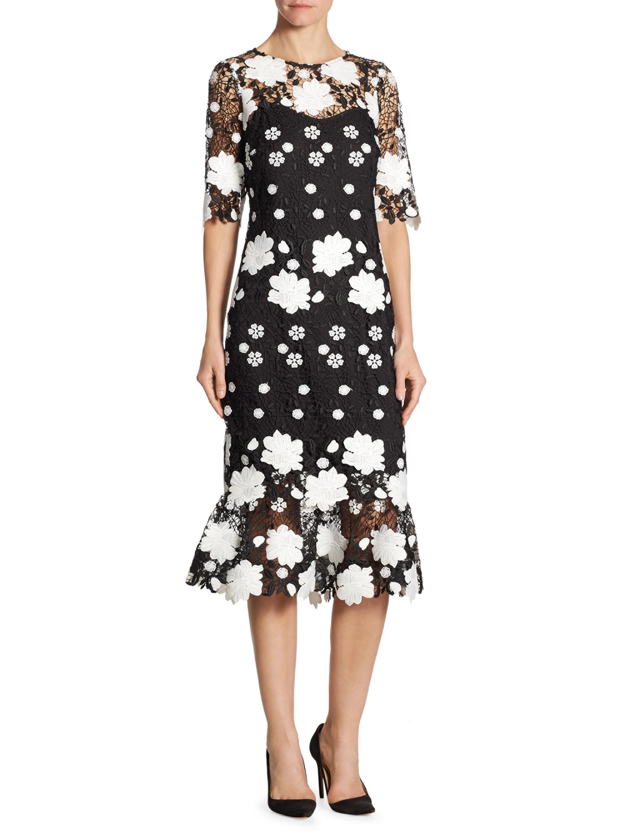 teri jon black and white dress