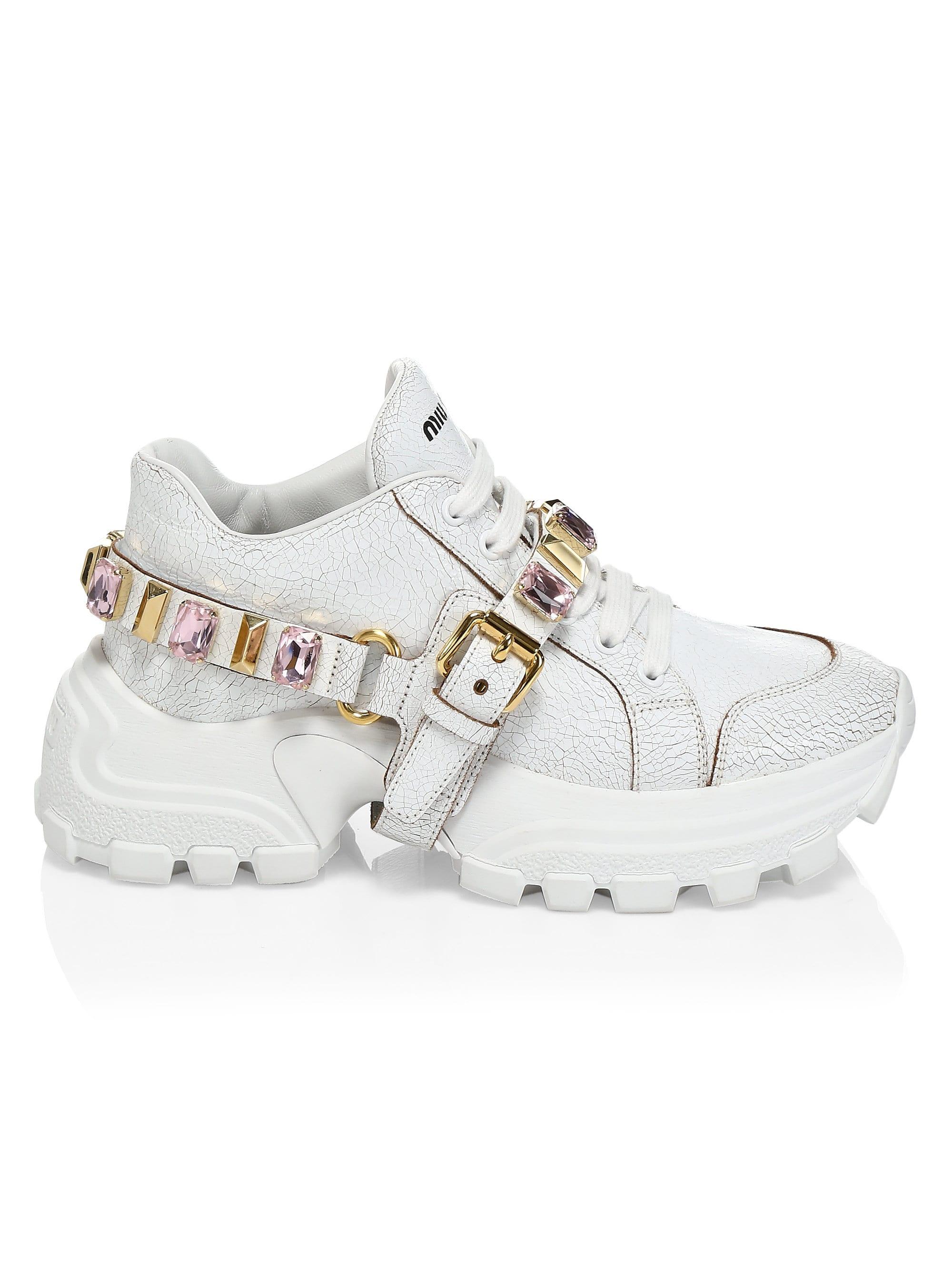 miu miu jeweled sneakers