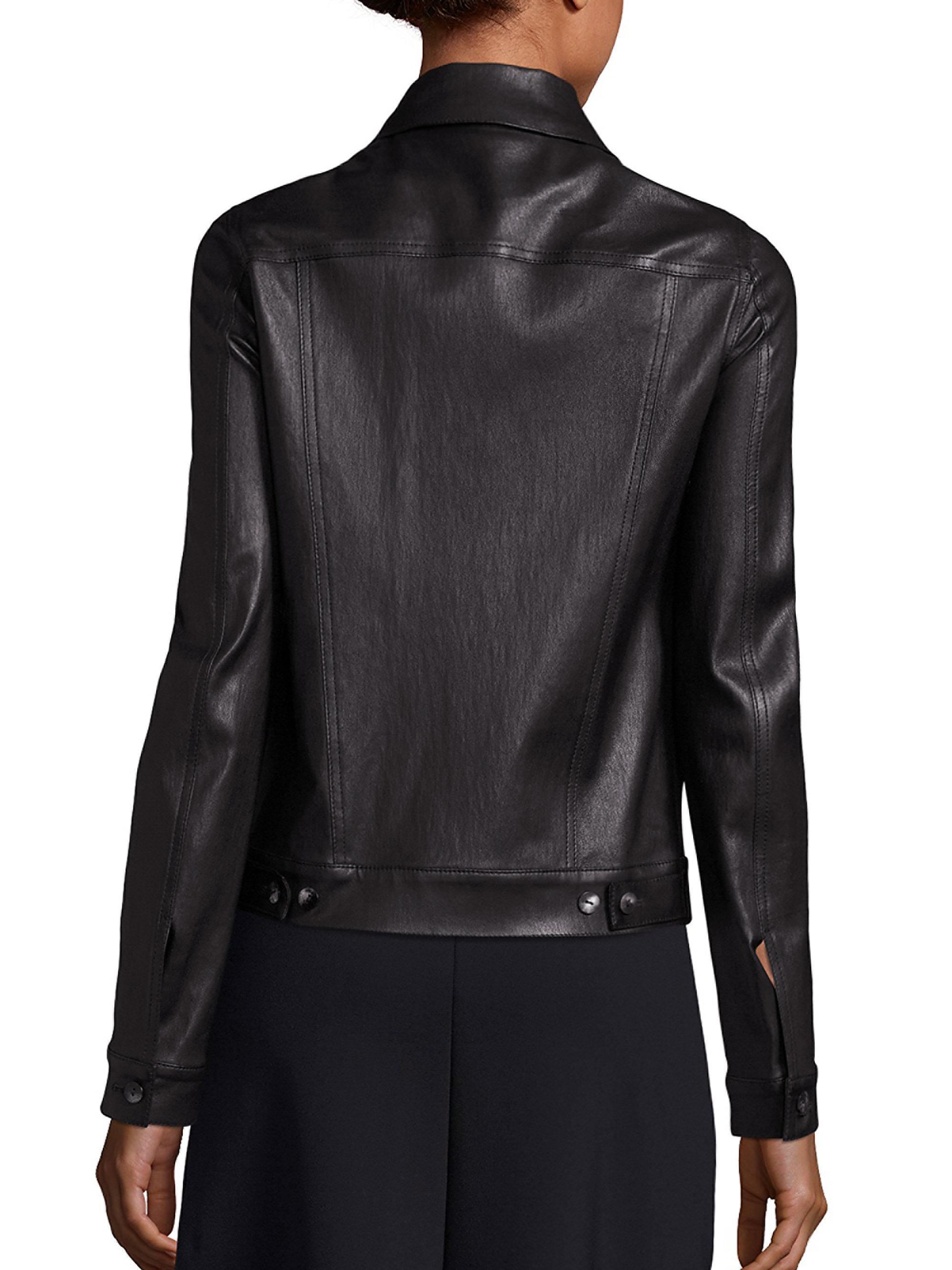 The Row Coltra Leather Jacket in Black - Lyst