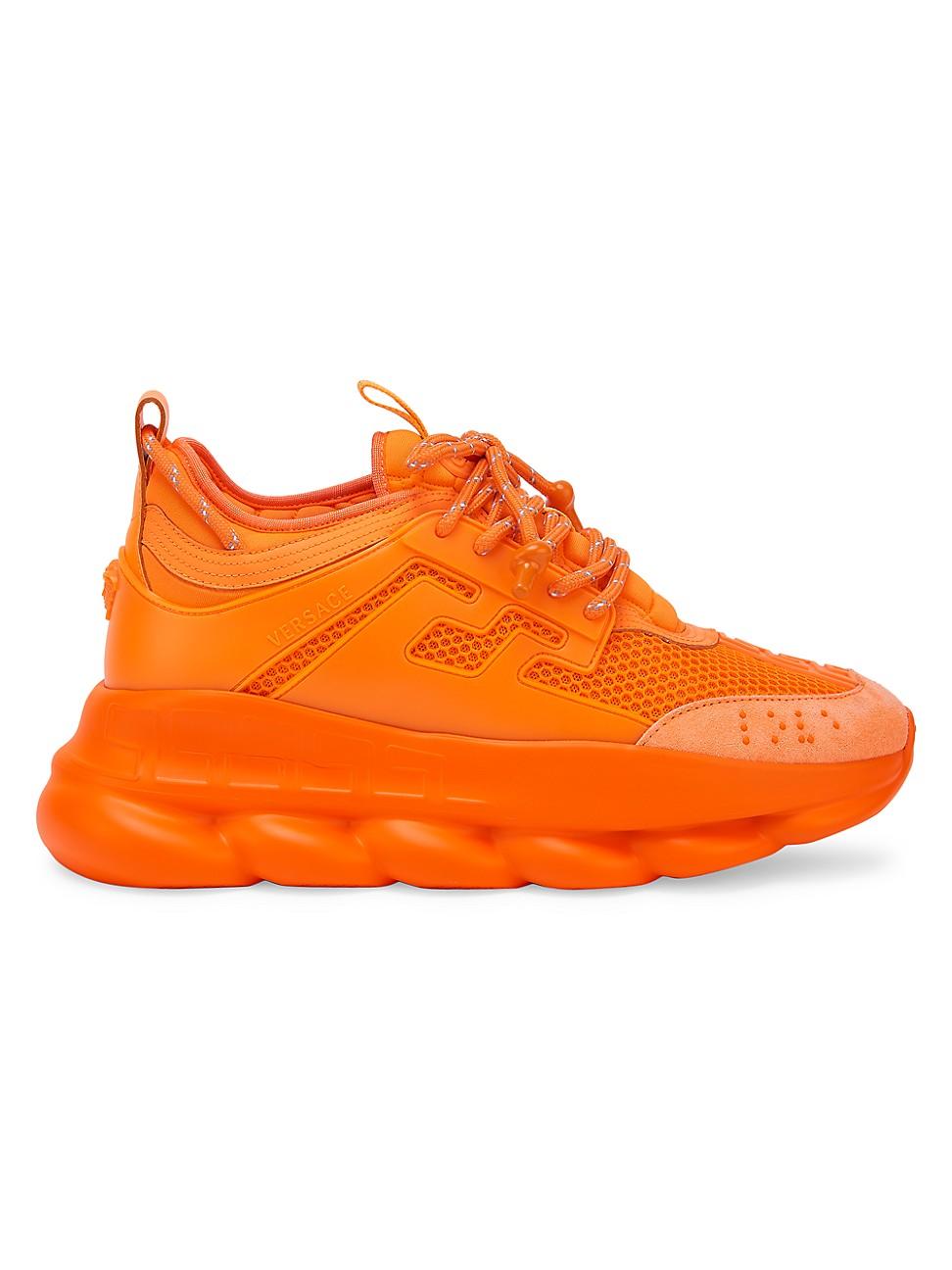 Versace Chain Reaction Sneakers in Orange for Men | Lyst