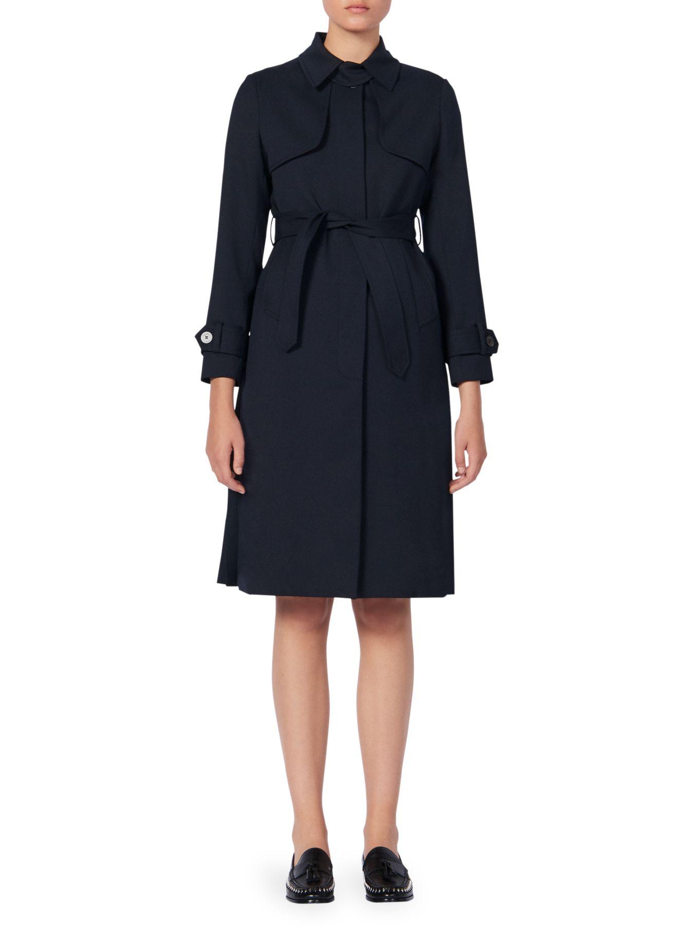 sandro long belted coat