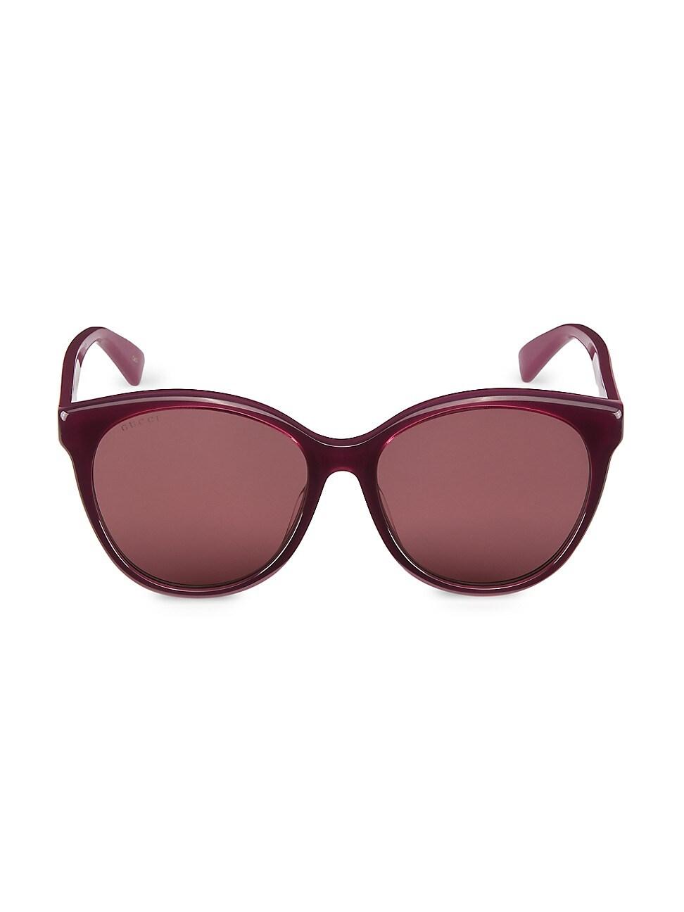 Gucci Symbols 57mm Round Acetate Sunglasses In Purple Lyst