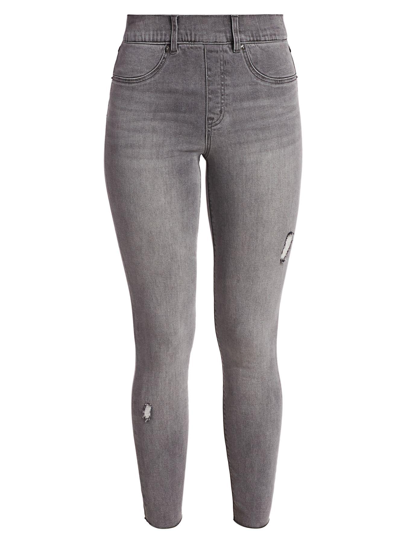 Spanx Denim High-waist Distressed Skinny Jeans in Vintage Grey (Gray ...