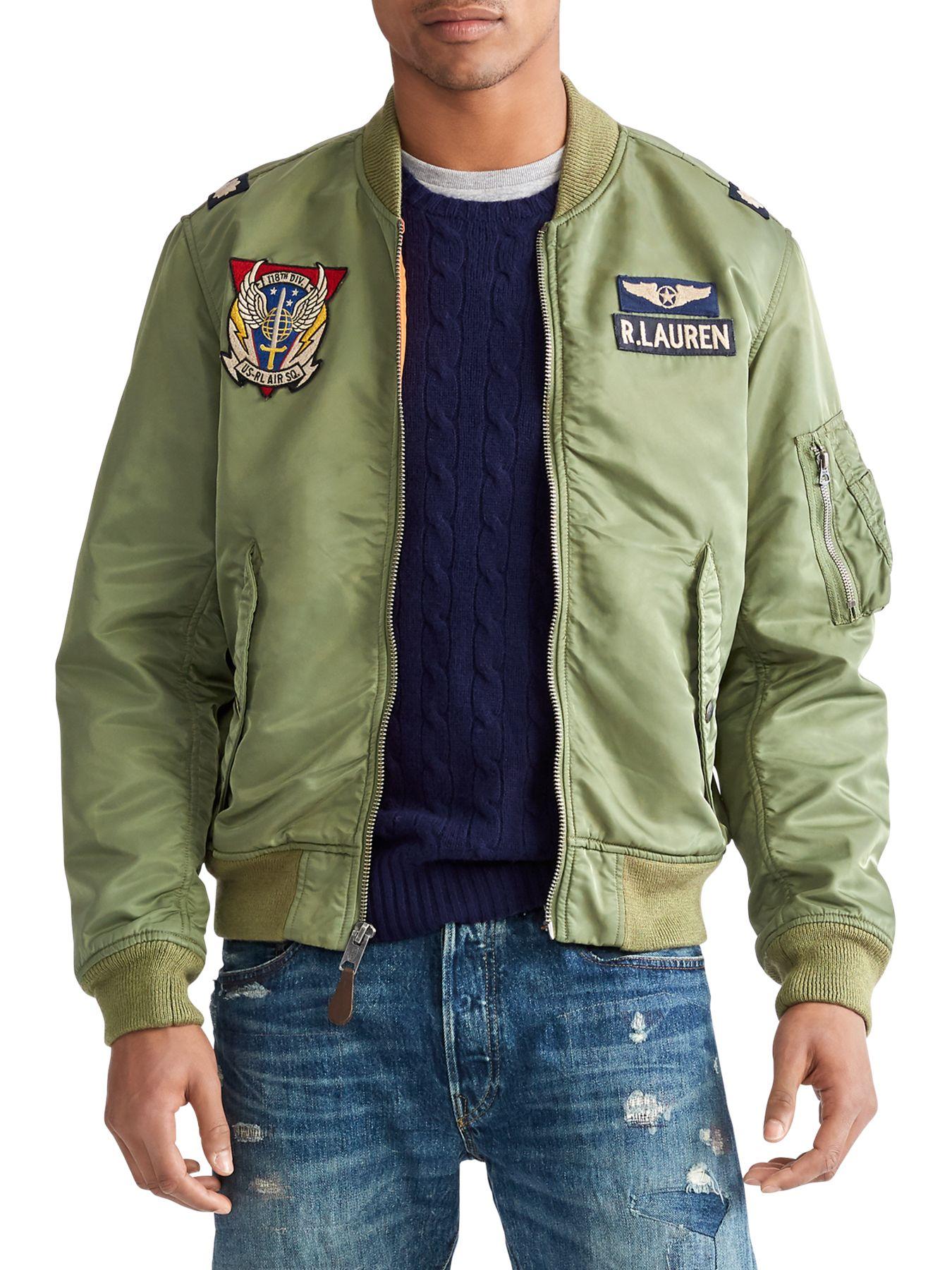 Polo Ralph Lauren Twill Bomber Jacket in Green for Men Save 63 Lyst