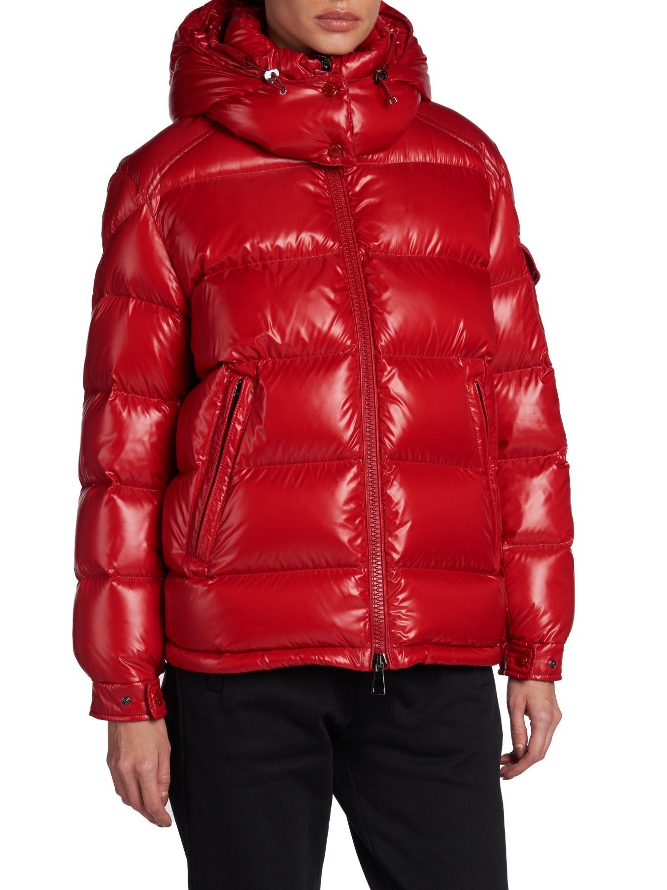 Moncler Synthetic Maire Quilted Down Puffer Jacket in Red - Lyst