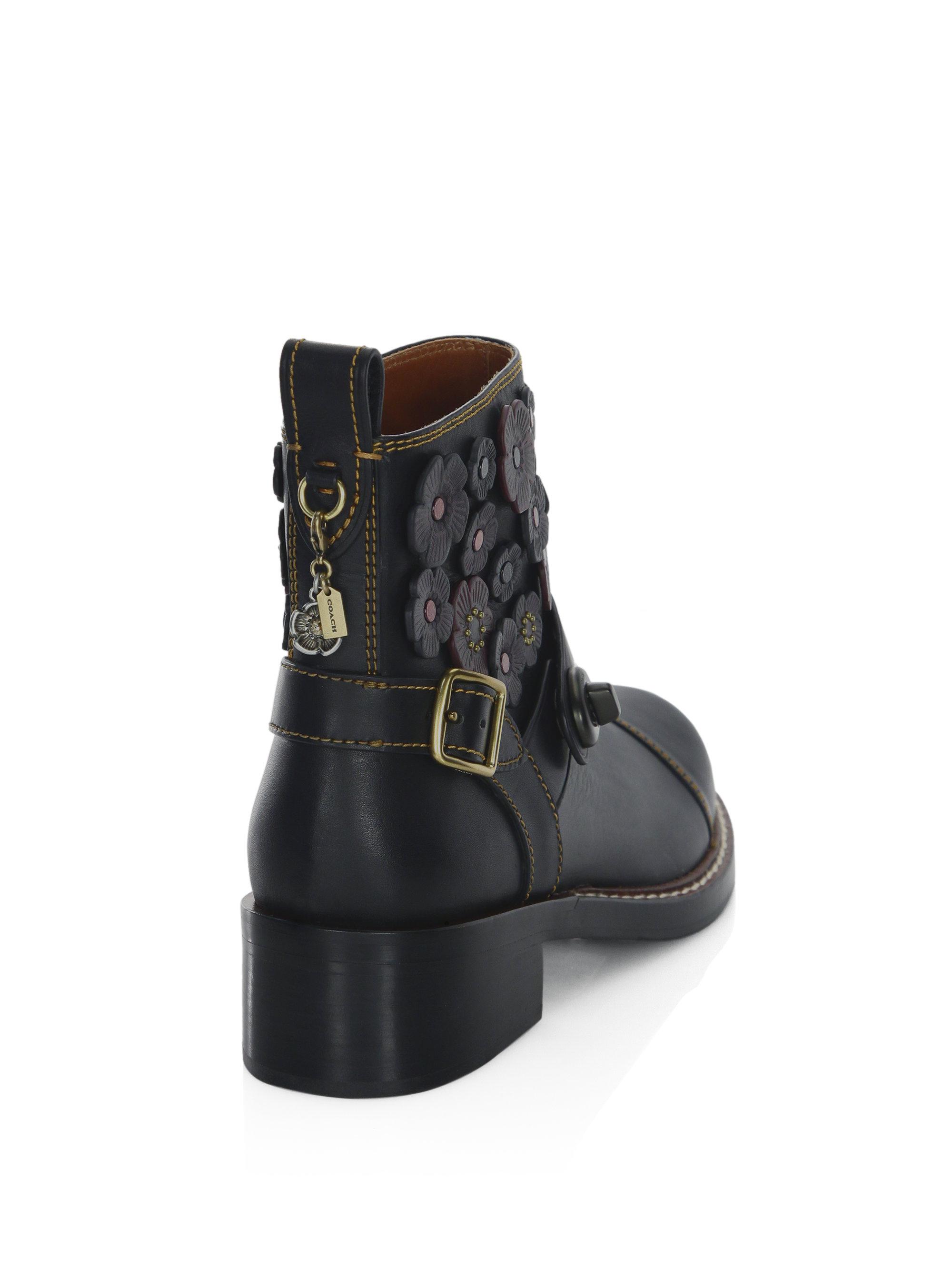 coach moto bootie tea rose