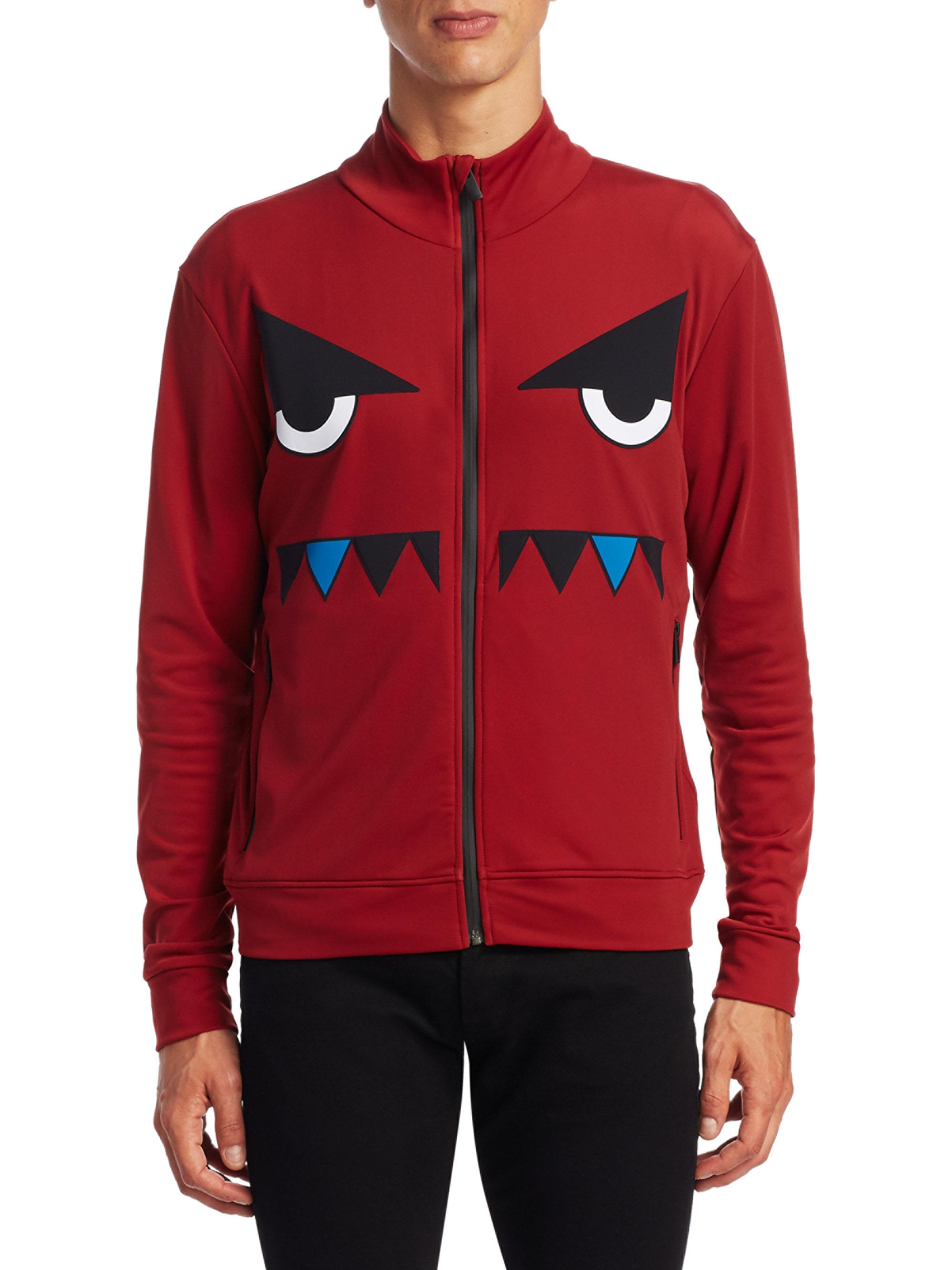 Fendi Synthetic Monster Face Sweatshirt in Red for Men - Lyst