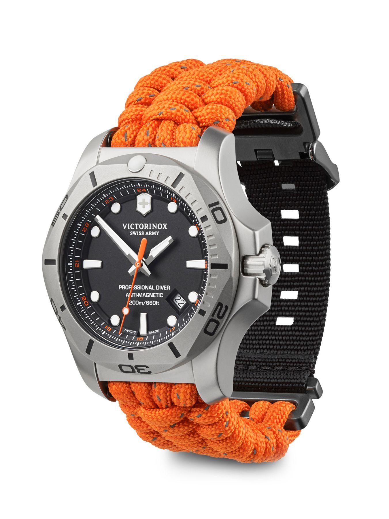 Victorinox I.n.o.x. Professional Diver Stainless Steel & Paracord Strap