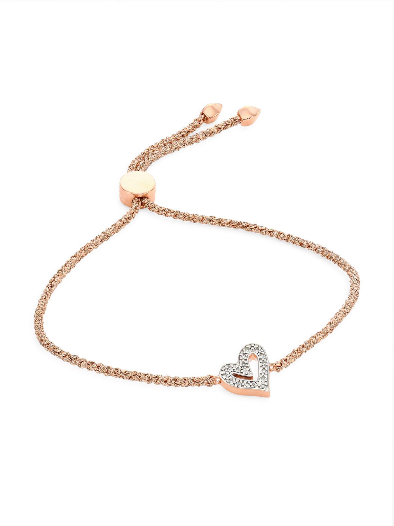 Monica Vinader 18k Rose Gold Vermeil Diamond Alphabet Heart Braided Friendship Bracelet Lyst Monica Vinader 18k Rose Gold Vermeil Diamond Alphabet Heart Braided Friendship Bracelet Lyst