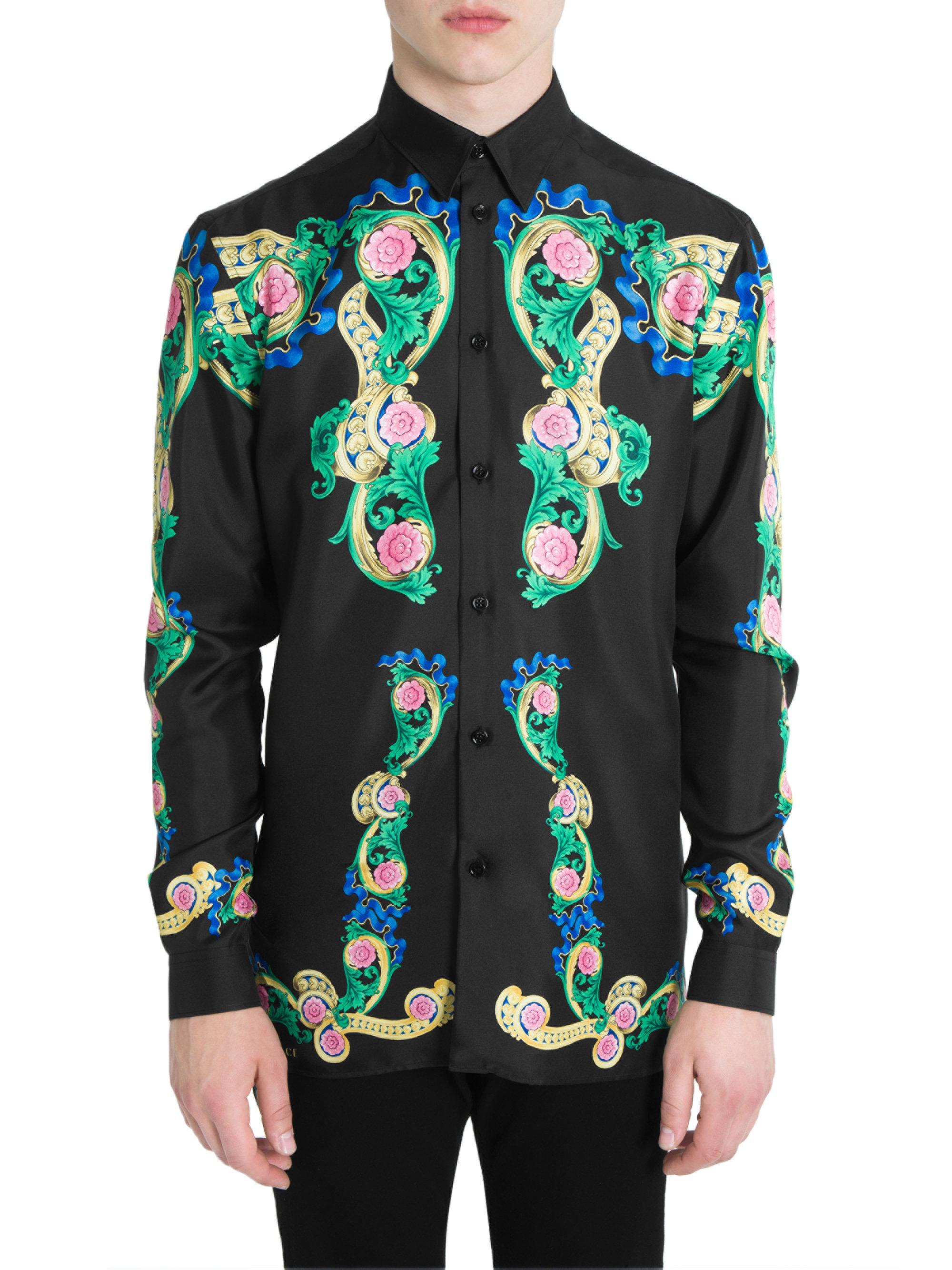 versace miami silk shirt