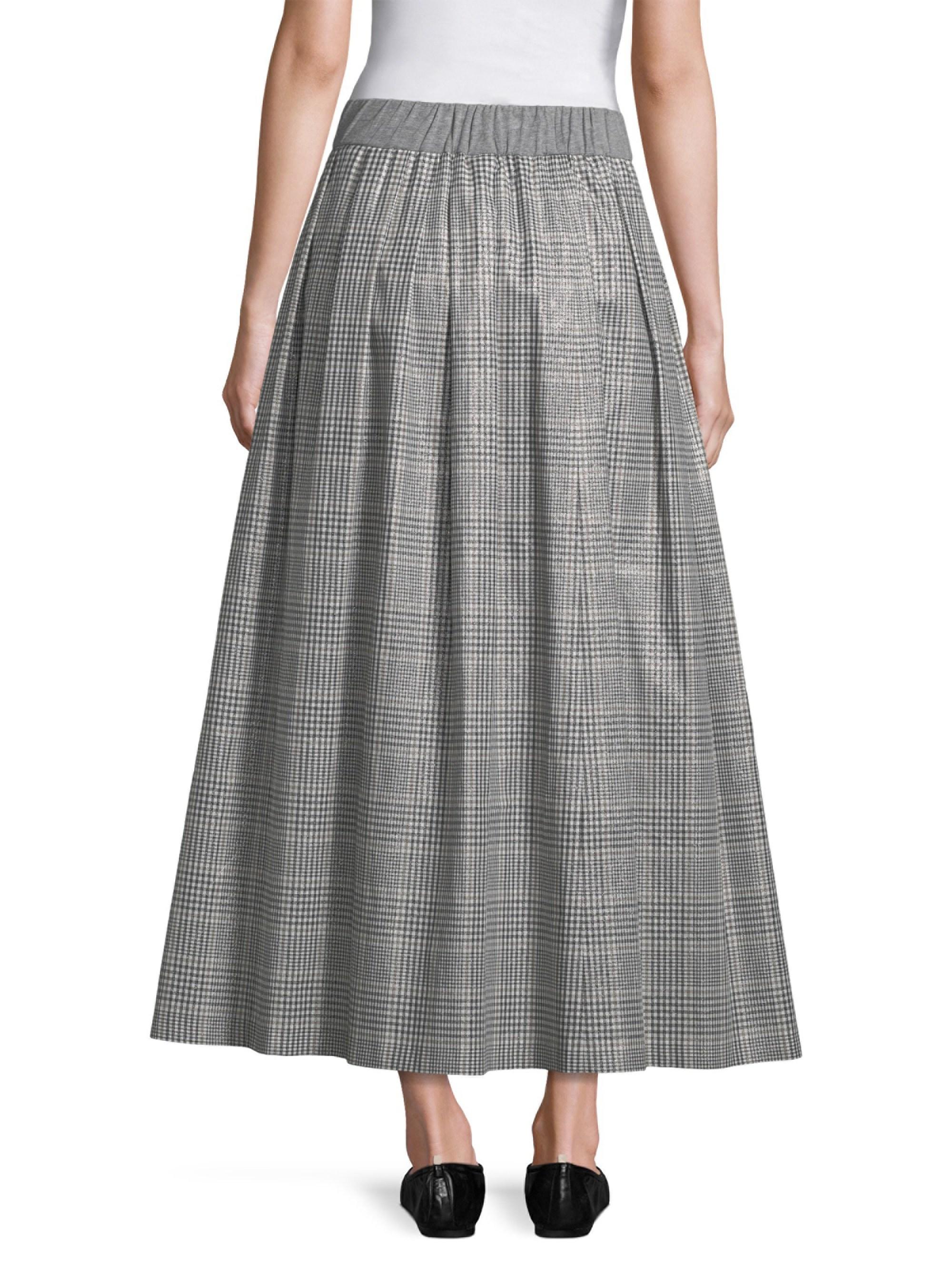 womens checked skirt