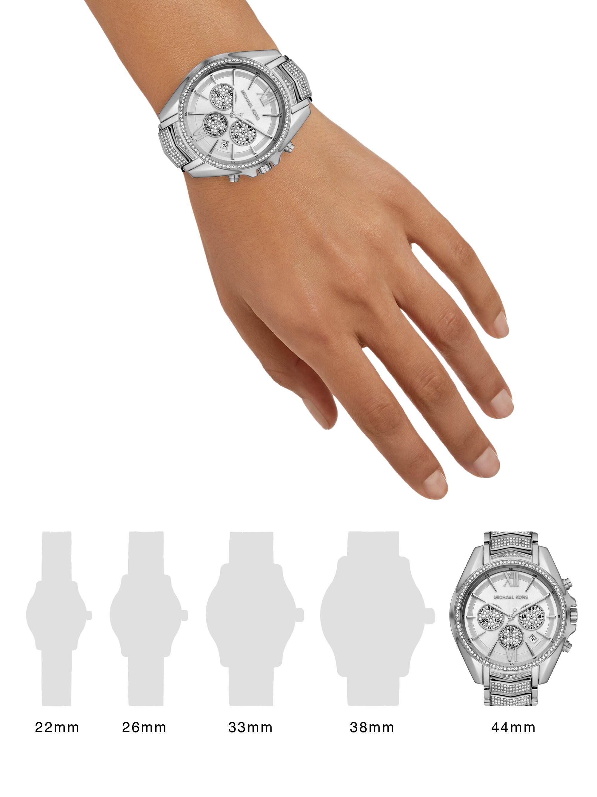 Michael Kors Oversized Whitney Pavé Silver-tone Watch in Silver 