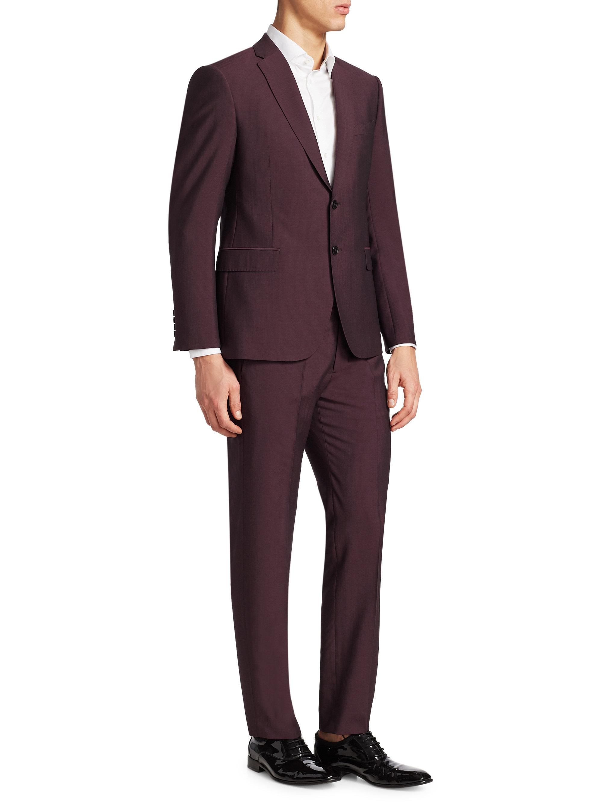 armani burgundy suit