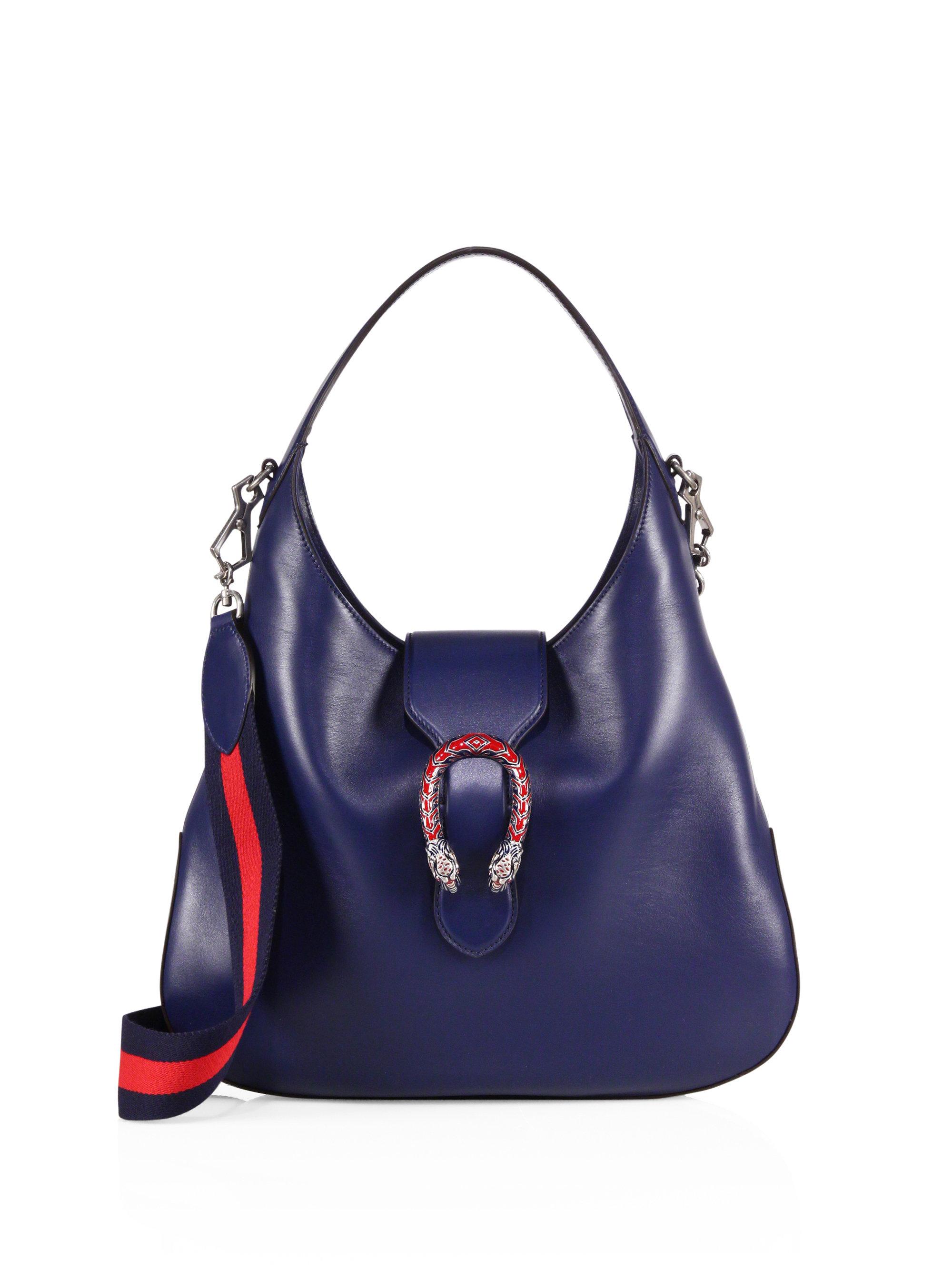navy blue leather hobo bag