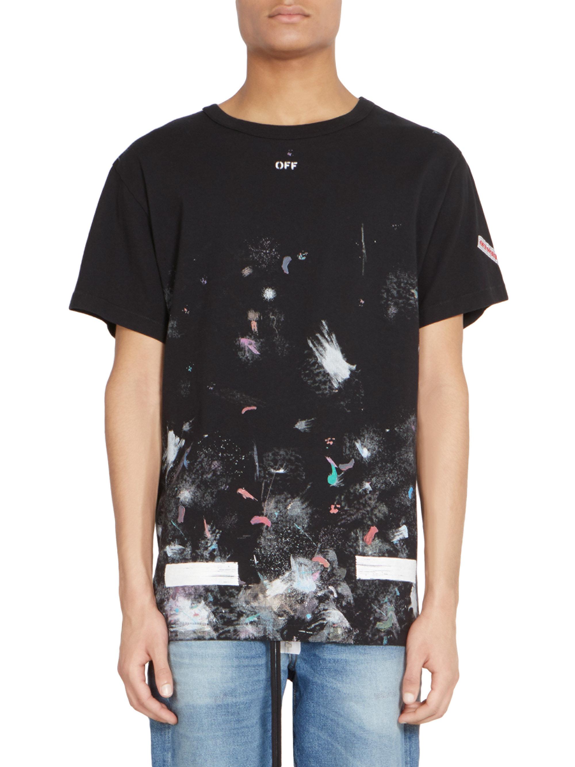 Off-White c/o Virgil Abloh Cotton Black Galaxy Brushed T-shirt for Men -  Lyst