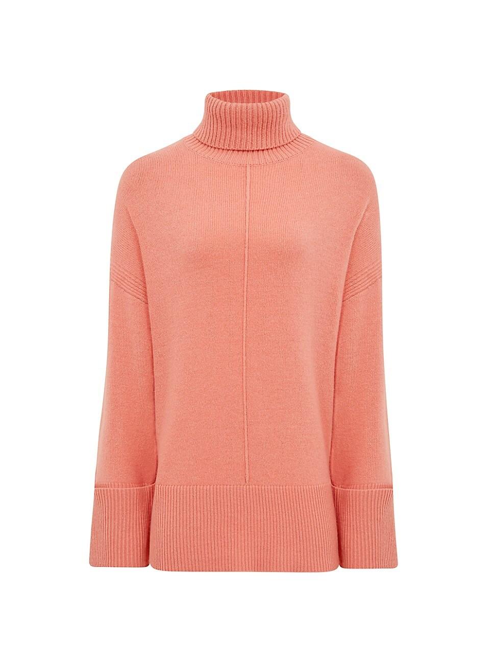 Reiss Sarah Ribknit Turtleneck Sweater in Pink Lyst