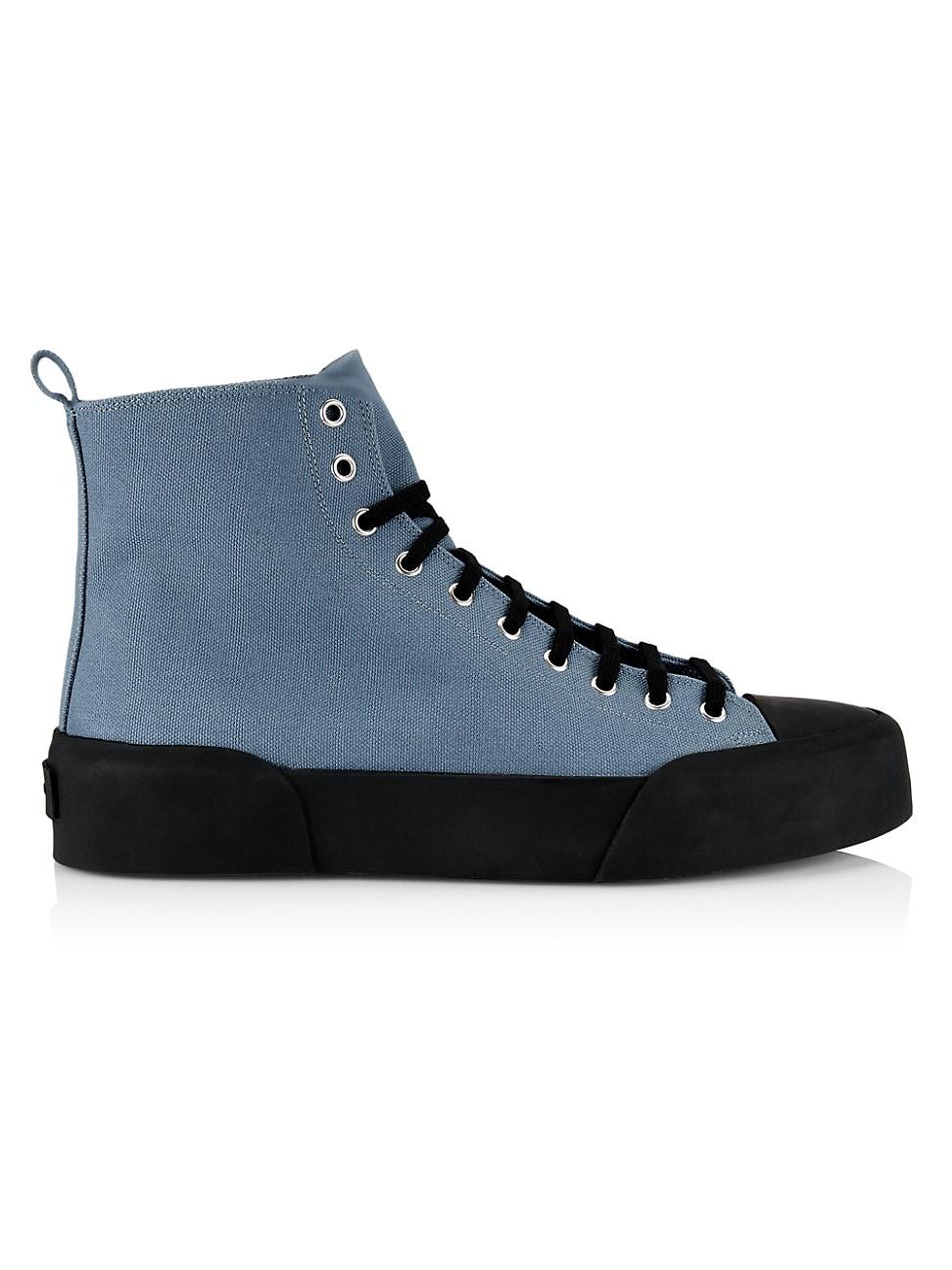 Jil Sander Cotton Canvas Hightop Sneakers in Blue for Men Lyst