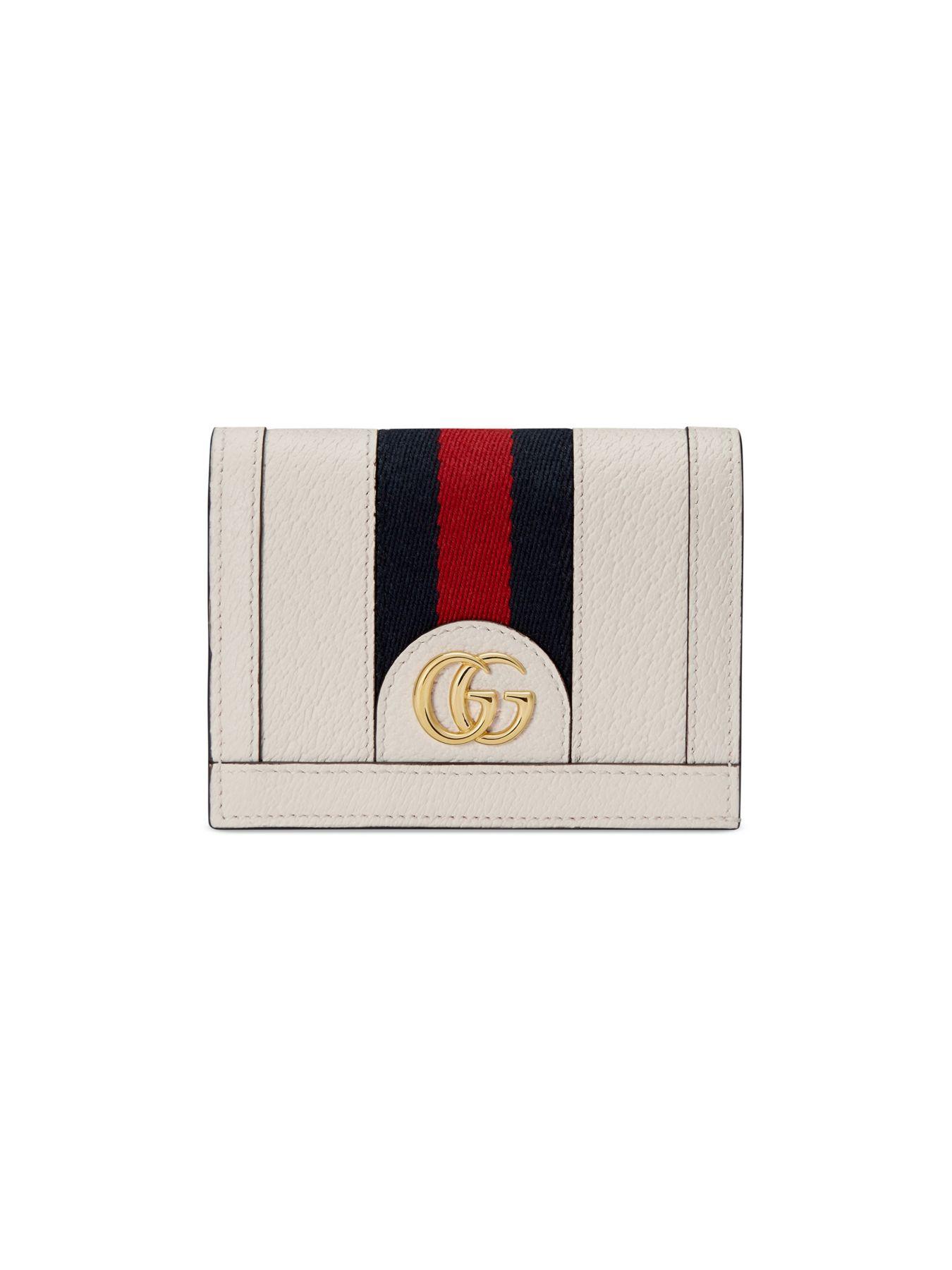 Gucci Leather Ophidia Card Case Wallet in White - Lyst