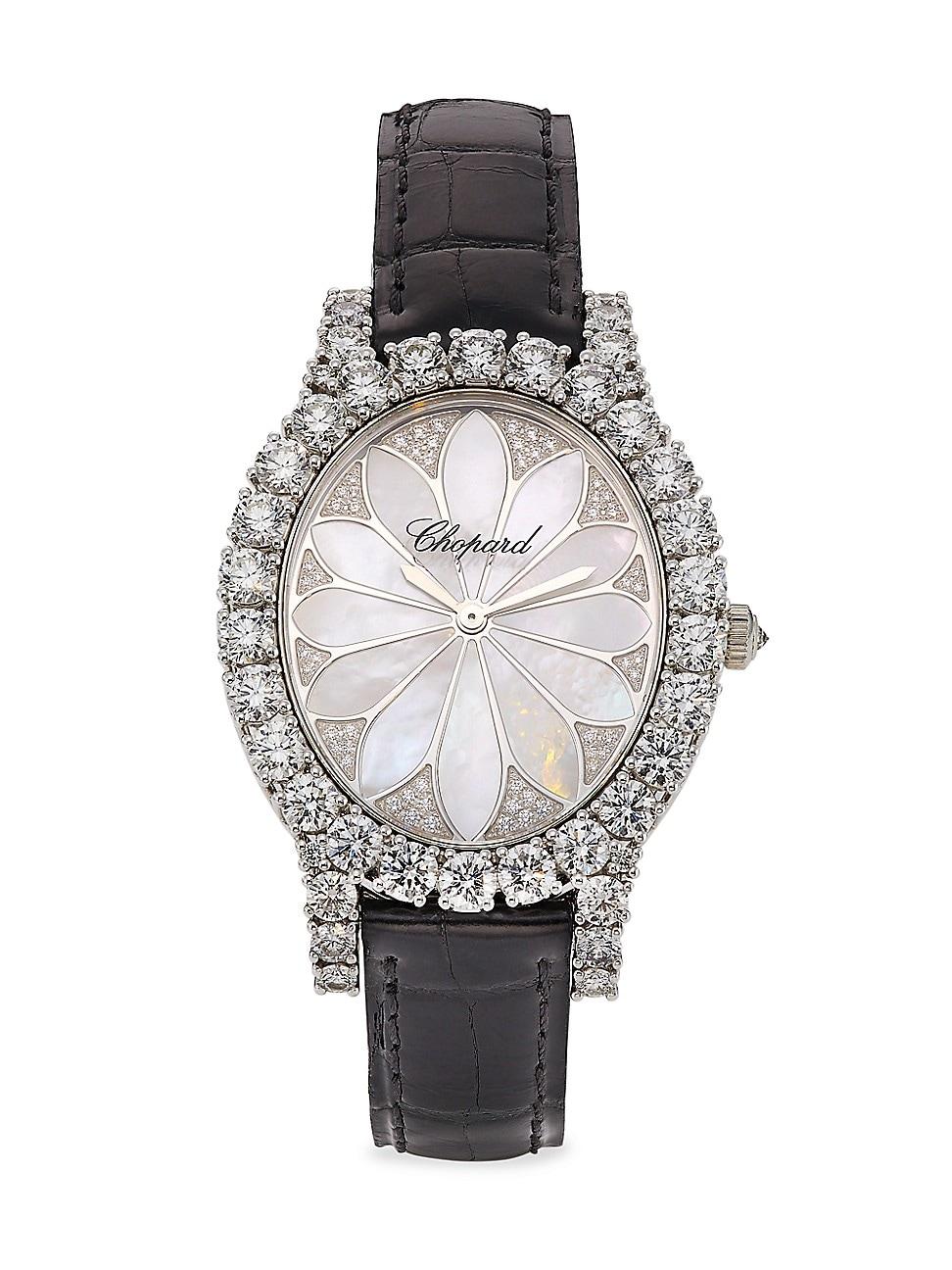 Chopard L'heure Du Diamant Diamond & Mother-of-pearl Watch in Gray | Lyst