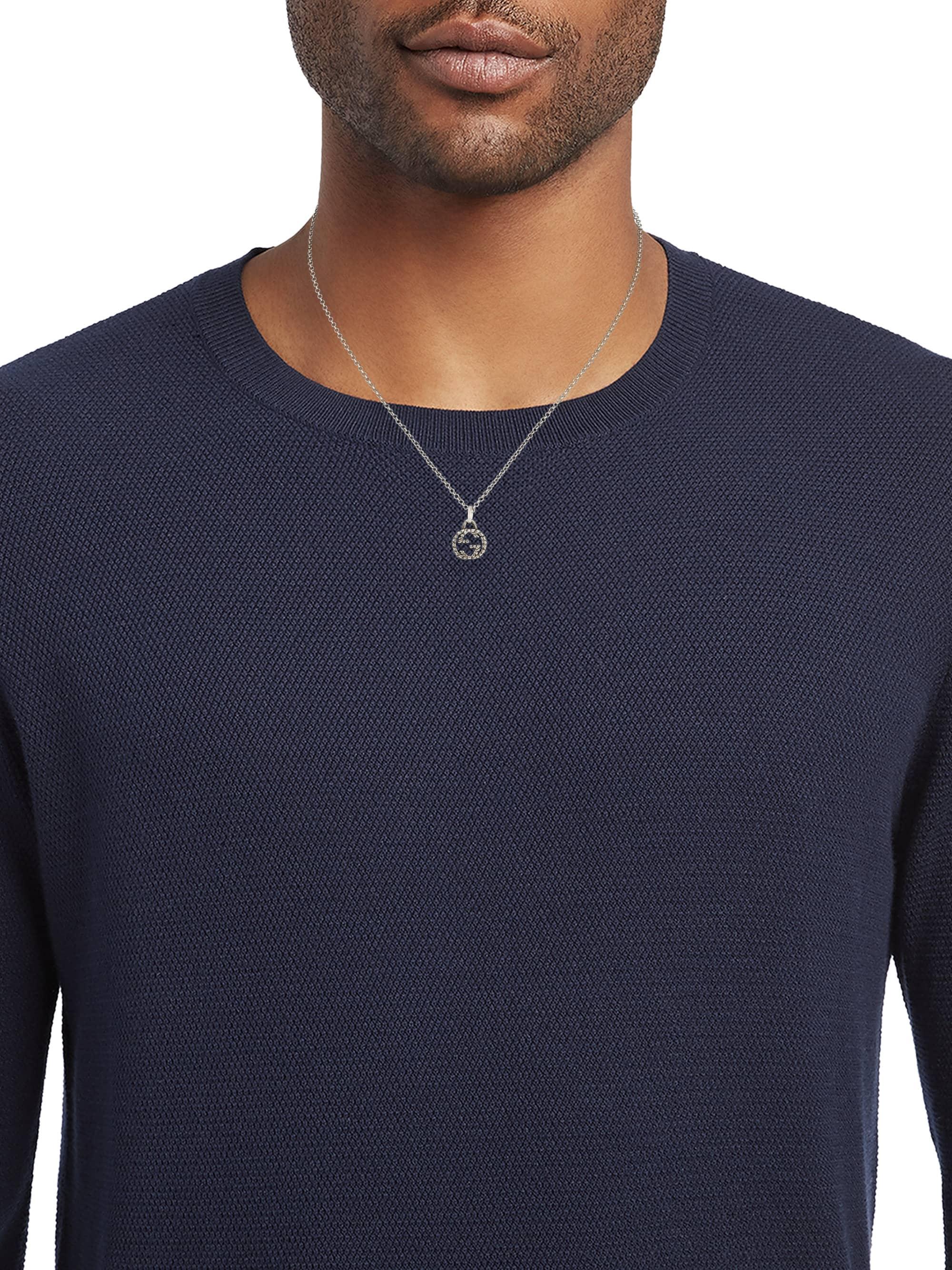 Gucci Interlocking-g Pendant Necklace in Silver (Metallic) | Lyst