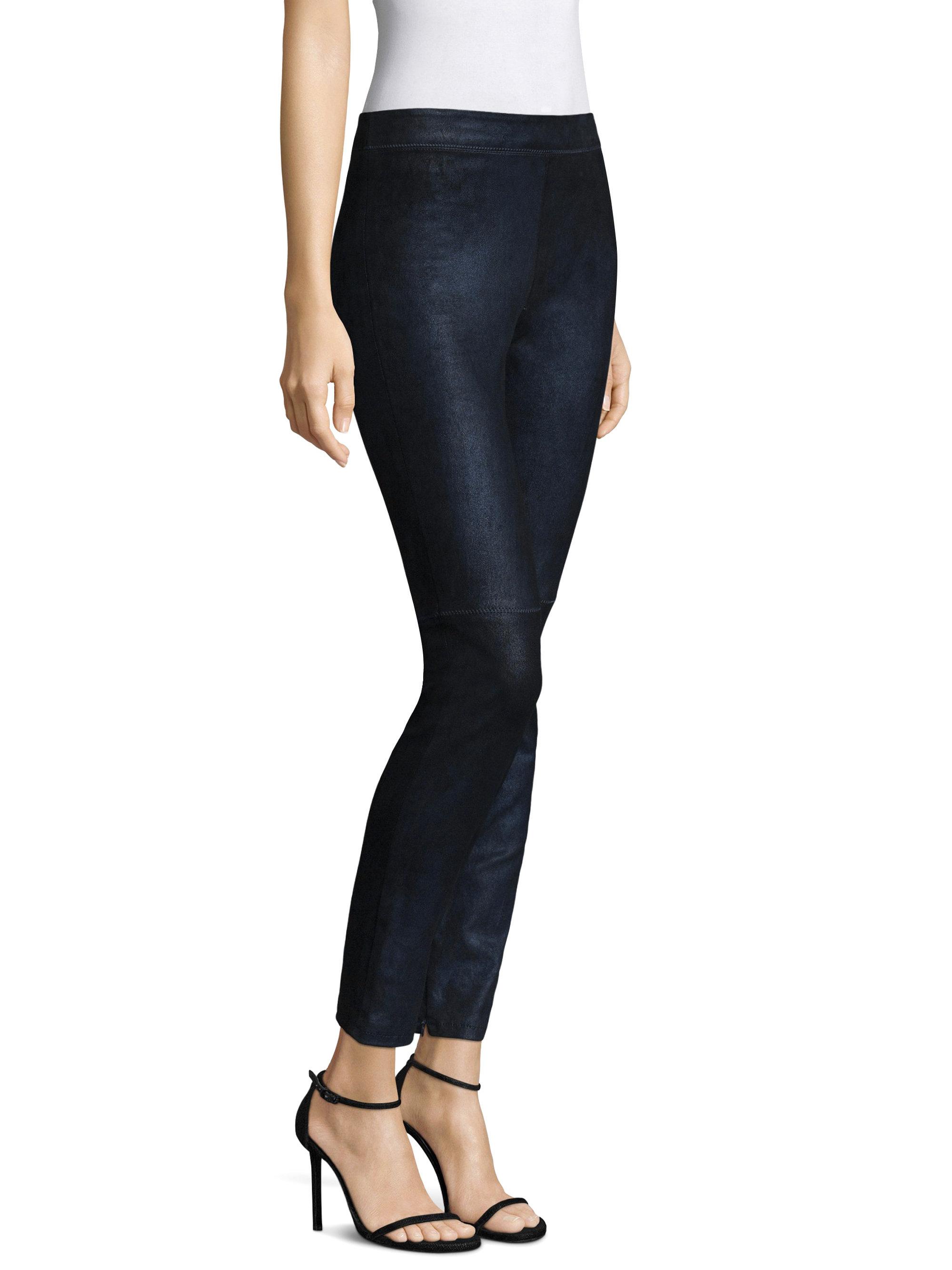 Elie Tahari Leather Roxanna Suede Leggings in Denim (Blue