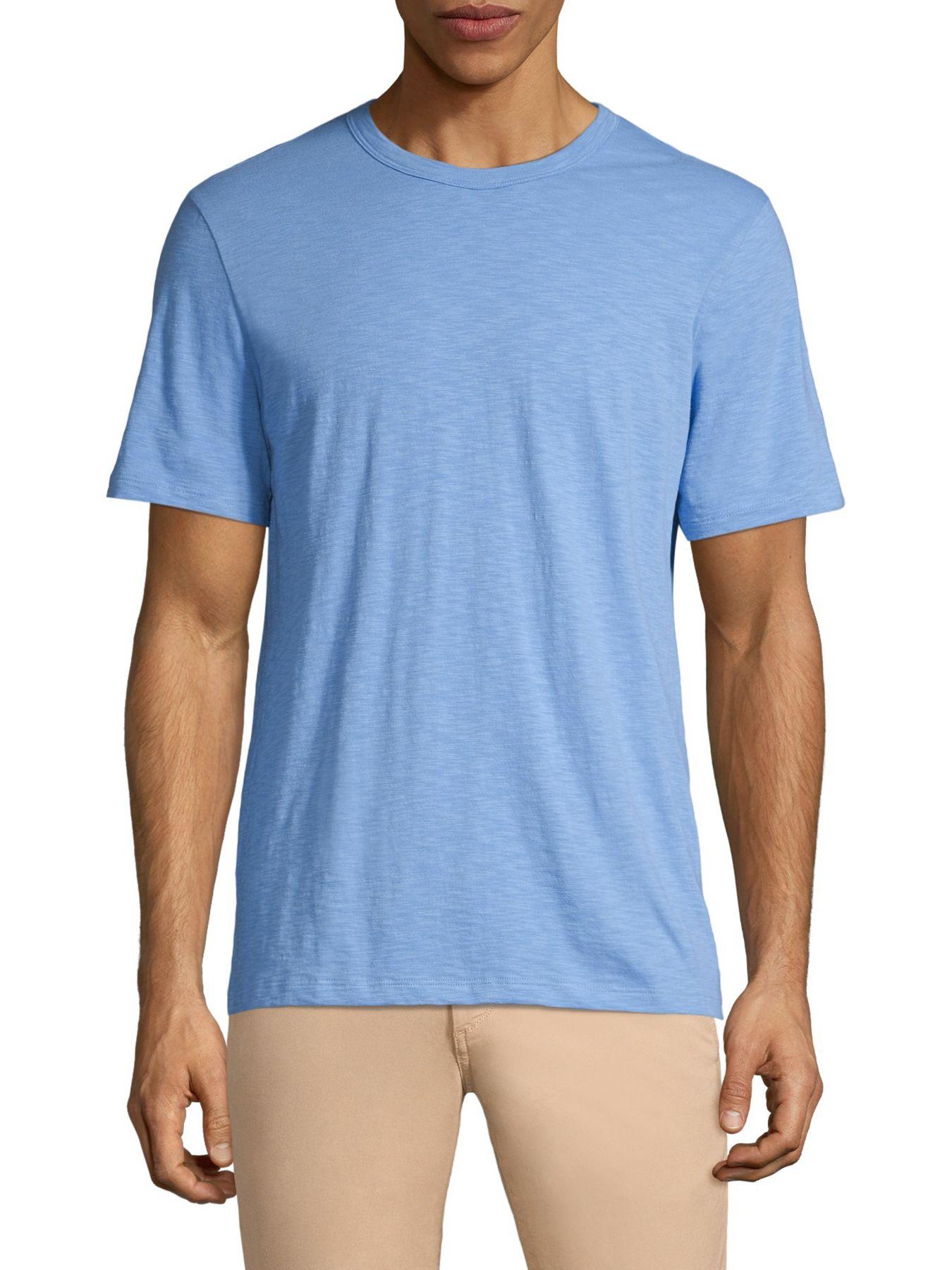 Theory Cotton Topstitching Jersey T-shirt in Blue for Men - Lyst