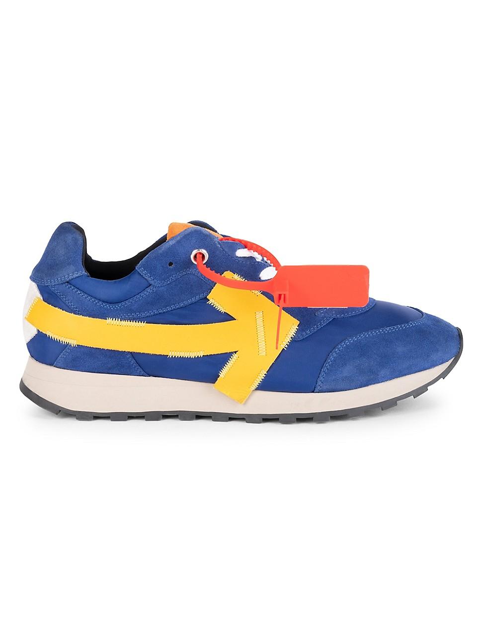 Off-White c/o Virgil Abloh Arrow Suede Running Sneakers in Blue Yellow  (Blue) for Men | Lyst