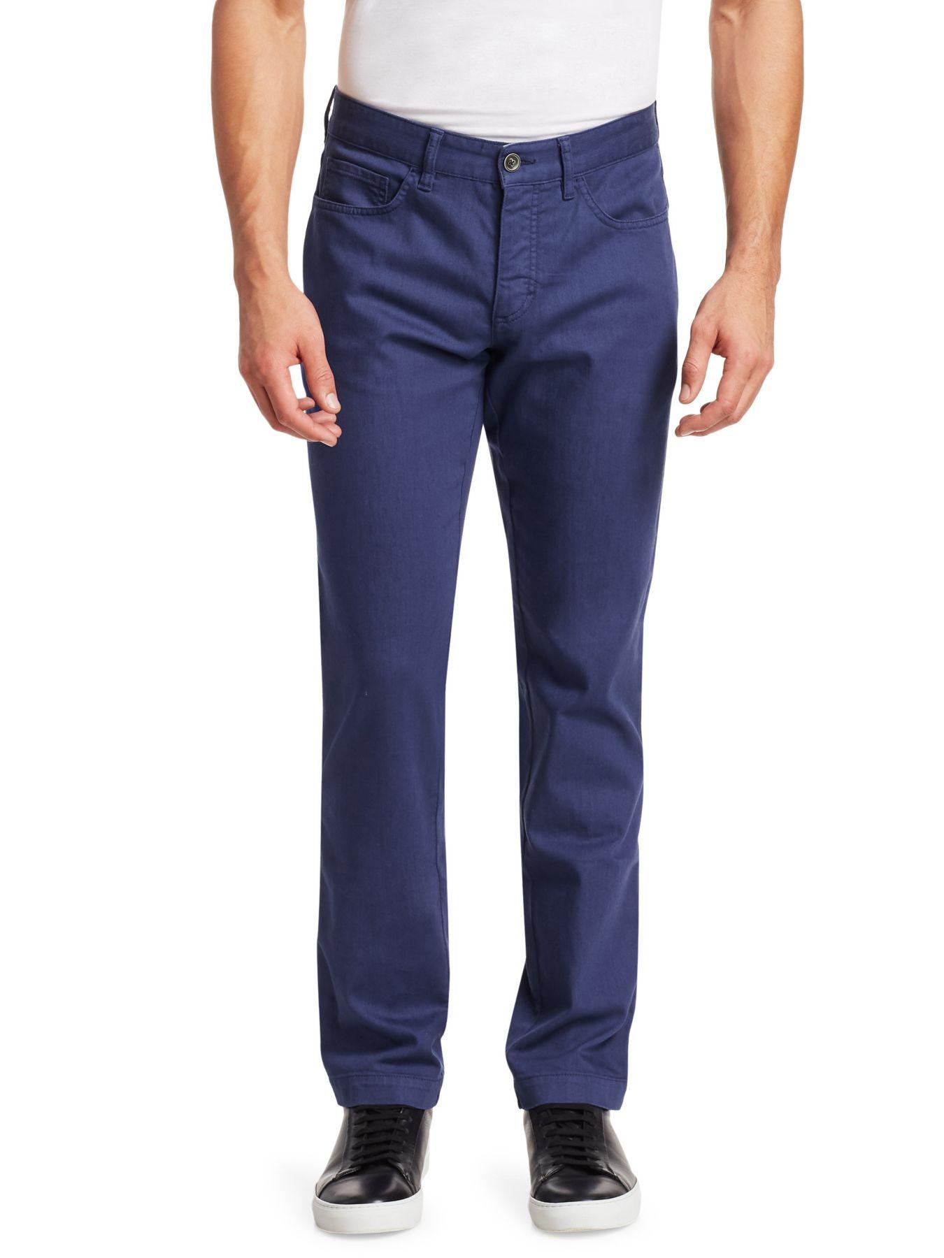 Saks Fifth Avenue Denim Collection Five-pocket Pants in Blue for Men - Lyst