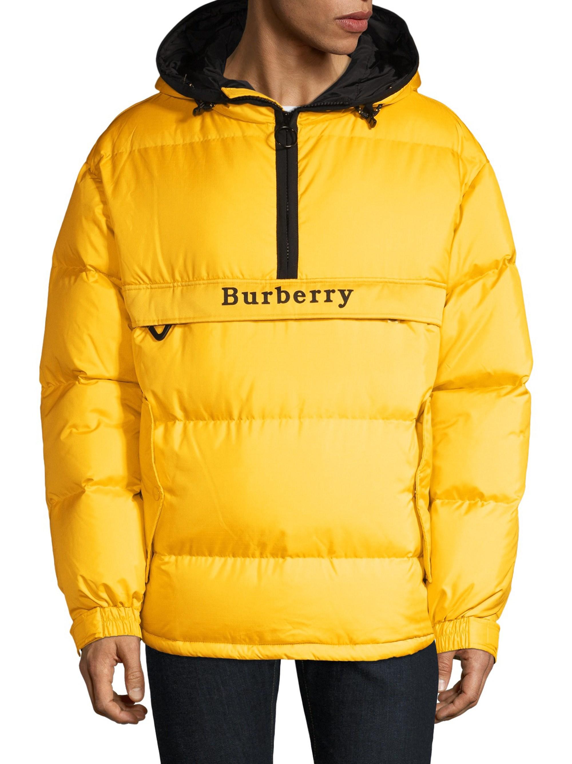 Burberry Synthetic Halstead Down Pullover Jacket With Detachable Mittens in  Bright Yellow (Yellow) for Men - Lyst