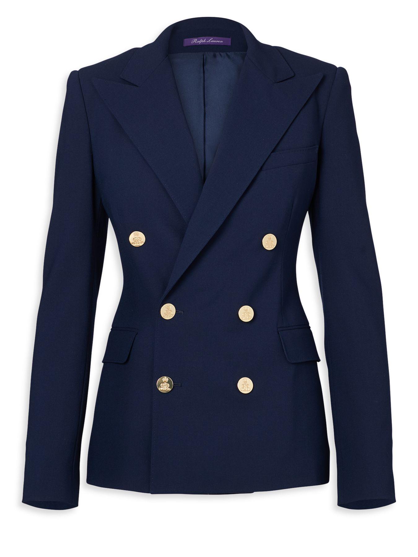 Ralph Lauren Collection Iconic Style Camden Double-breasted Wool Jacket in Navy (Blue) - Lyst