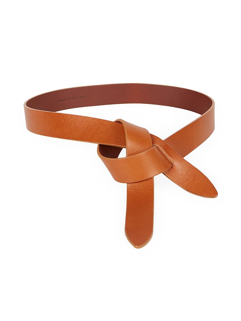 Isabel Marant 3cm Lecce Knot Flower Stud Leather Belt in Natural Brown Womens Belts Isabel Marant Belts 