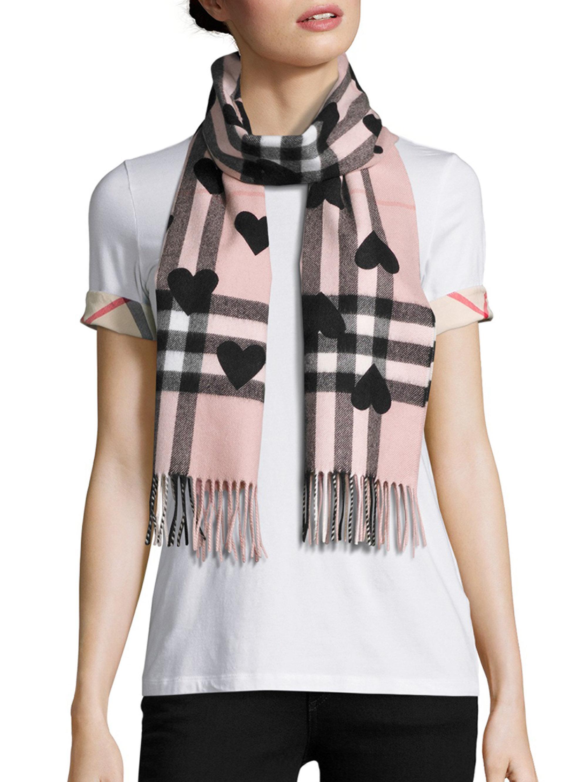 Giant Check Cashmere Scarf in Ash Rose 