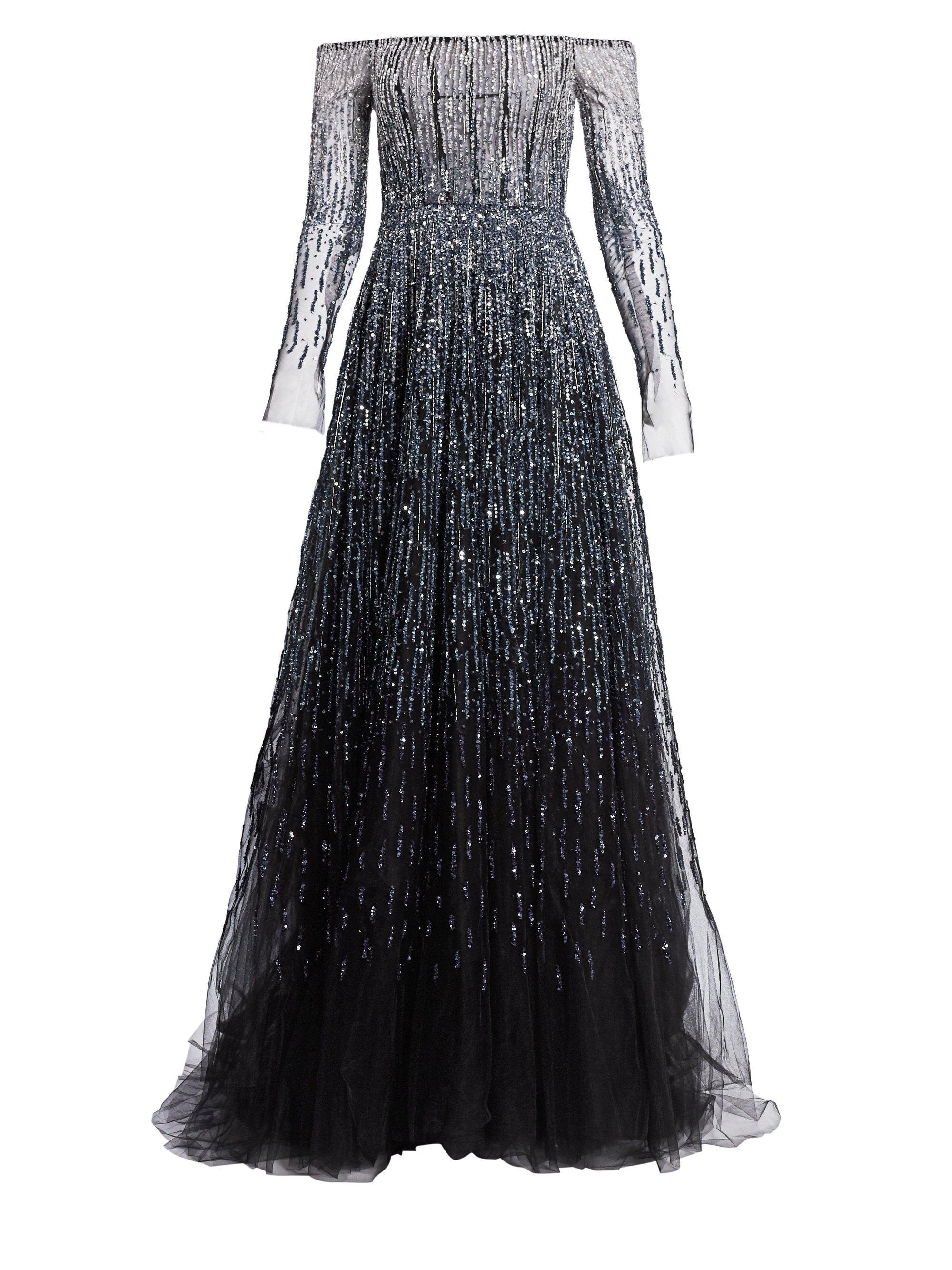 crystal evening gown