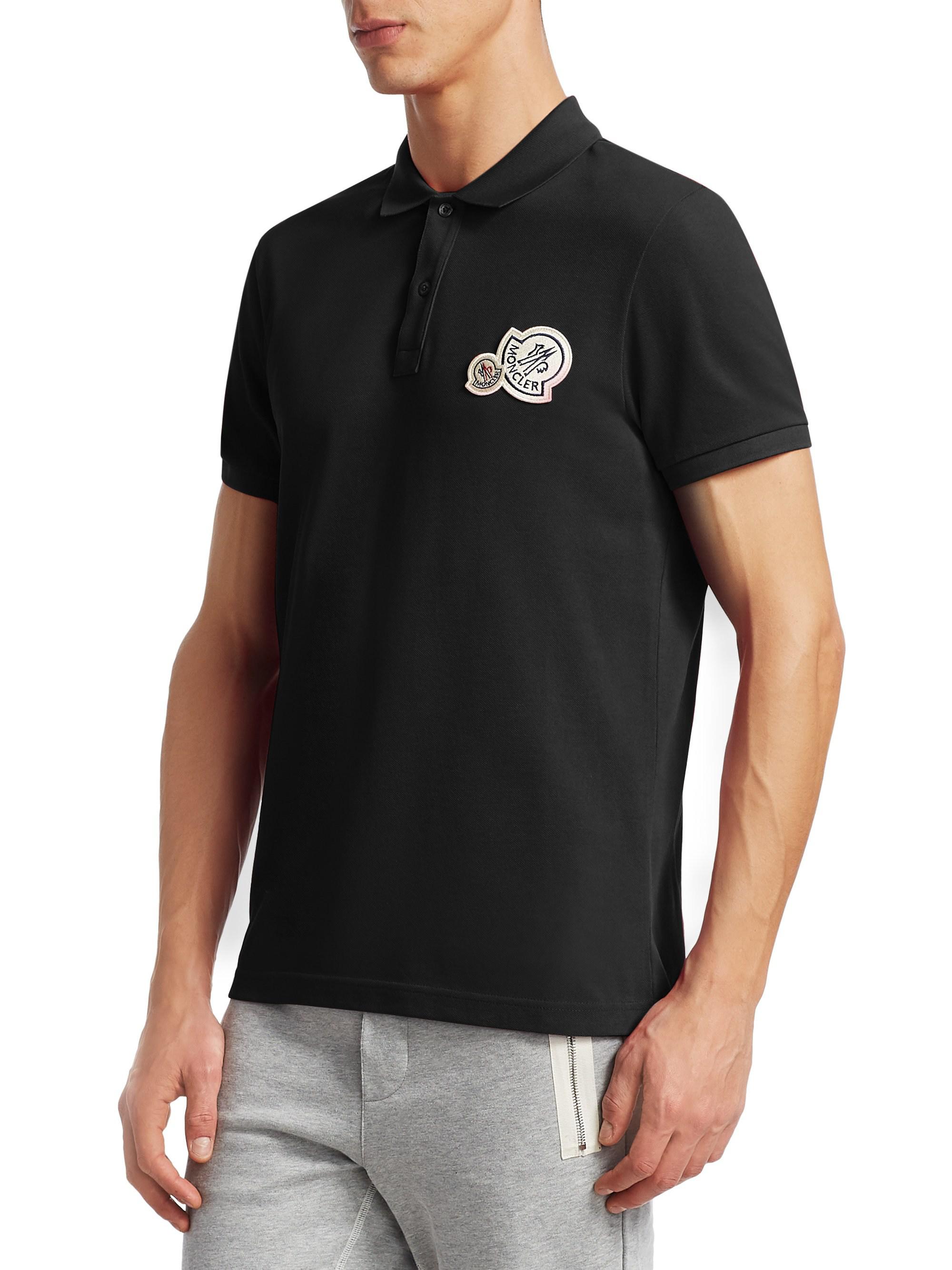 Moncler Maglia Polo Manica Corta Polo Shirt in Black for Men | Lyst