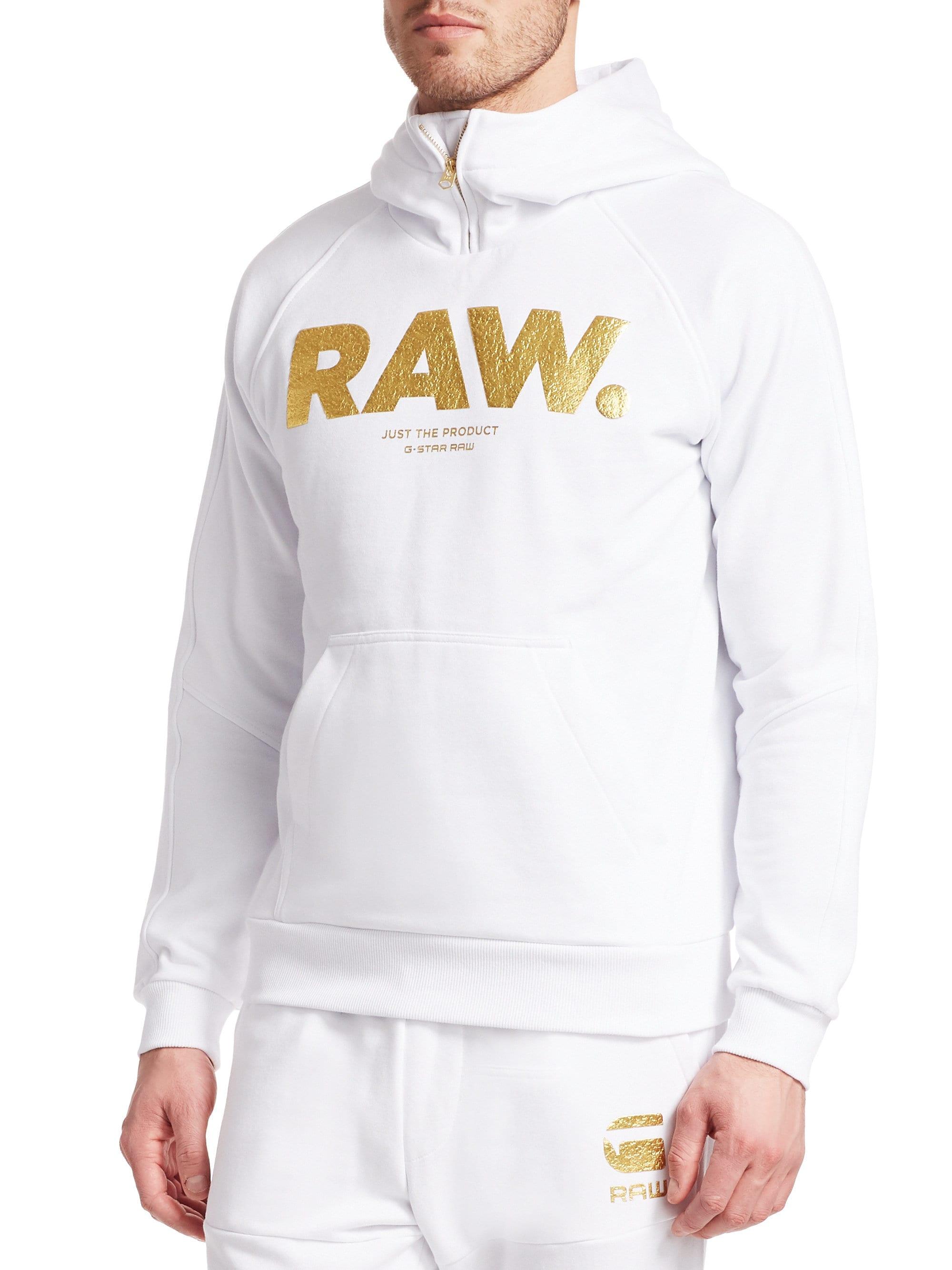 white g star raw hoodie