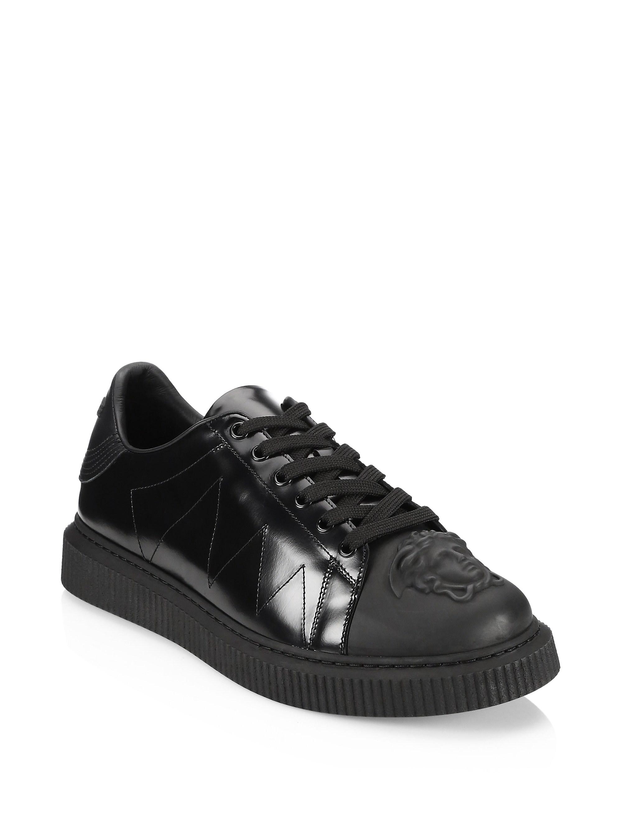 Versace Medusa Leather Nyx Sneakers in Black for Men - Lyst