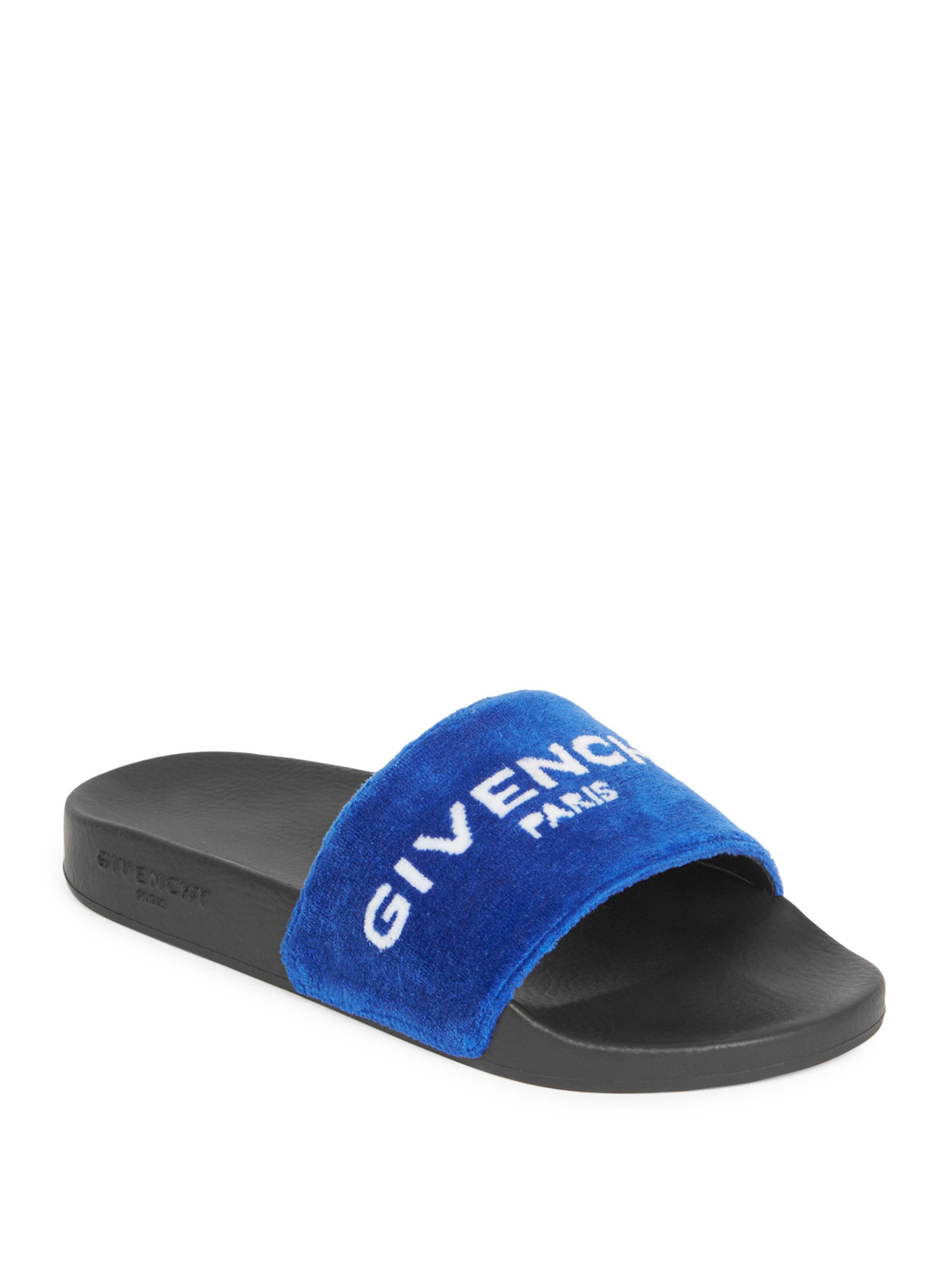 blue givenchy sliders
