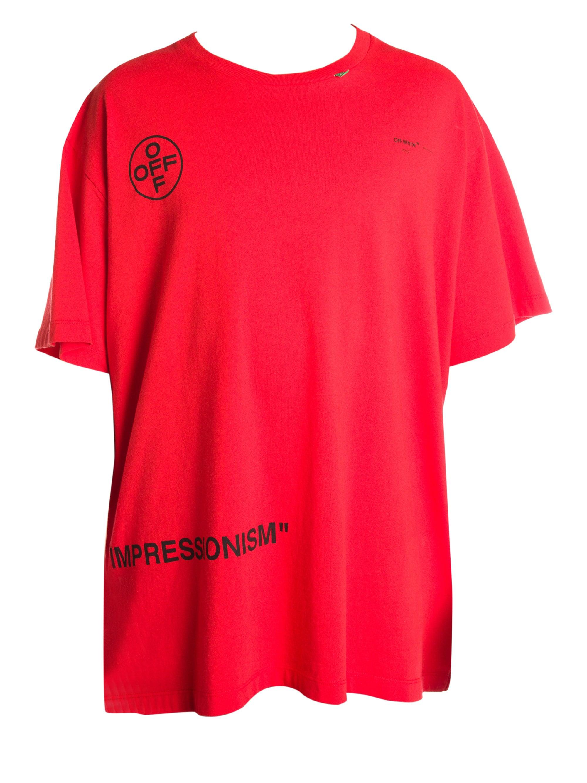 red off white tee