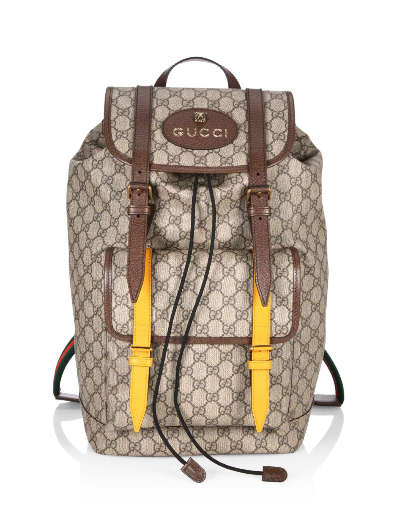 gucci beige gg supreme backpack