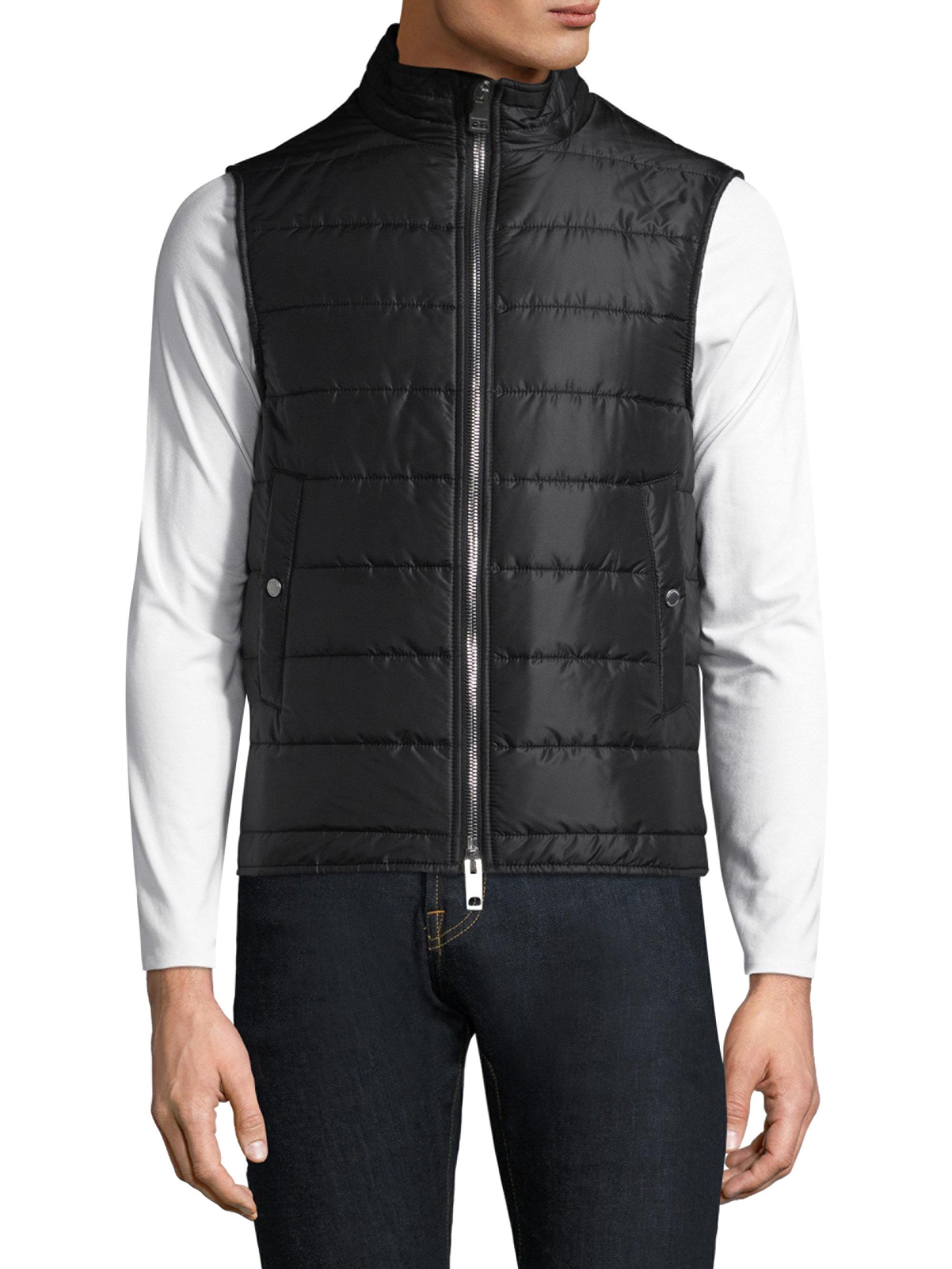 Burberry Cotton Townend 3in1 Buttoned Coat And Puffer Vest in Black