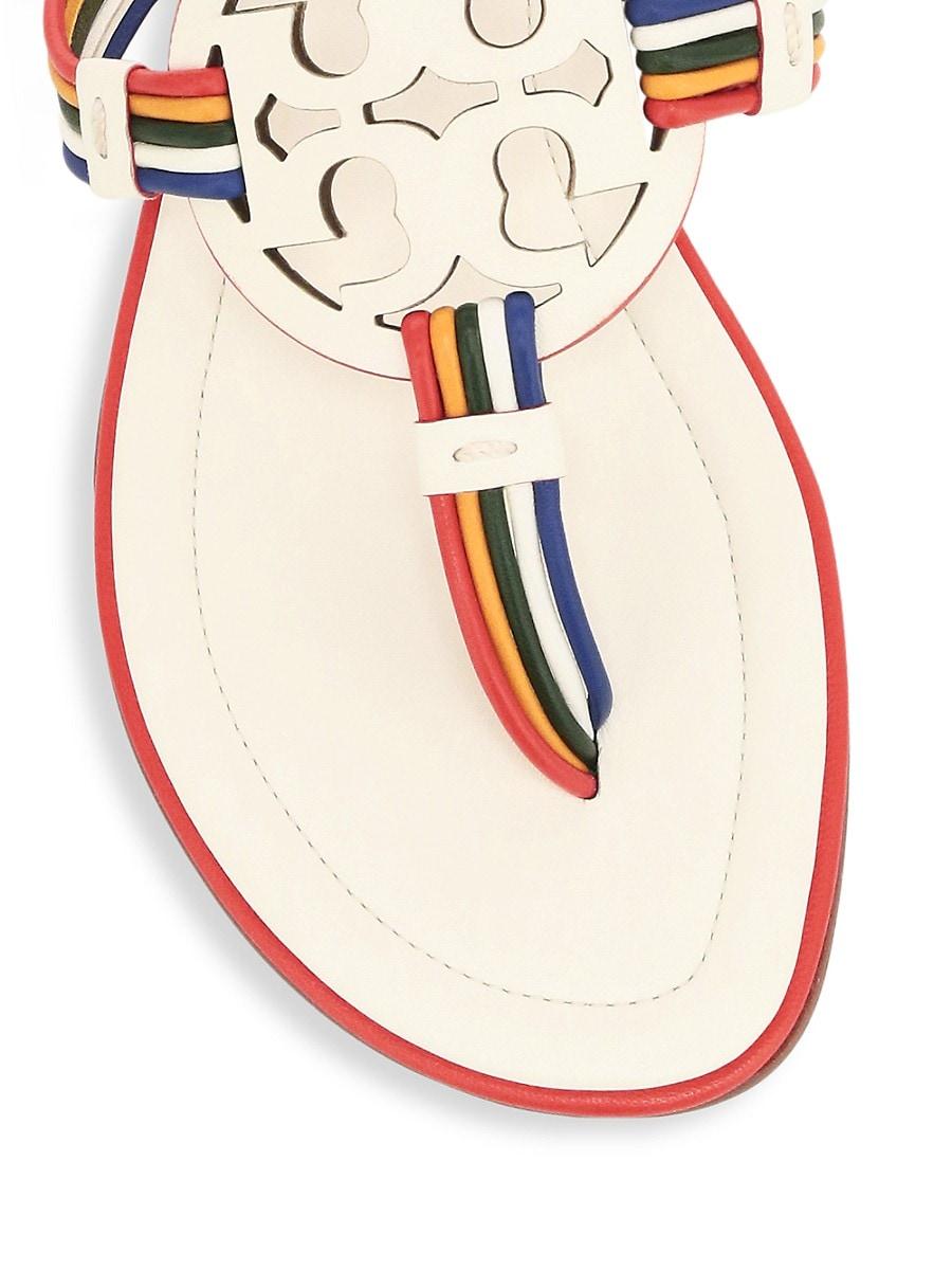 miller medallion leather flat thong