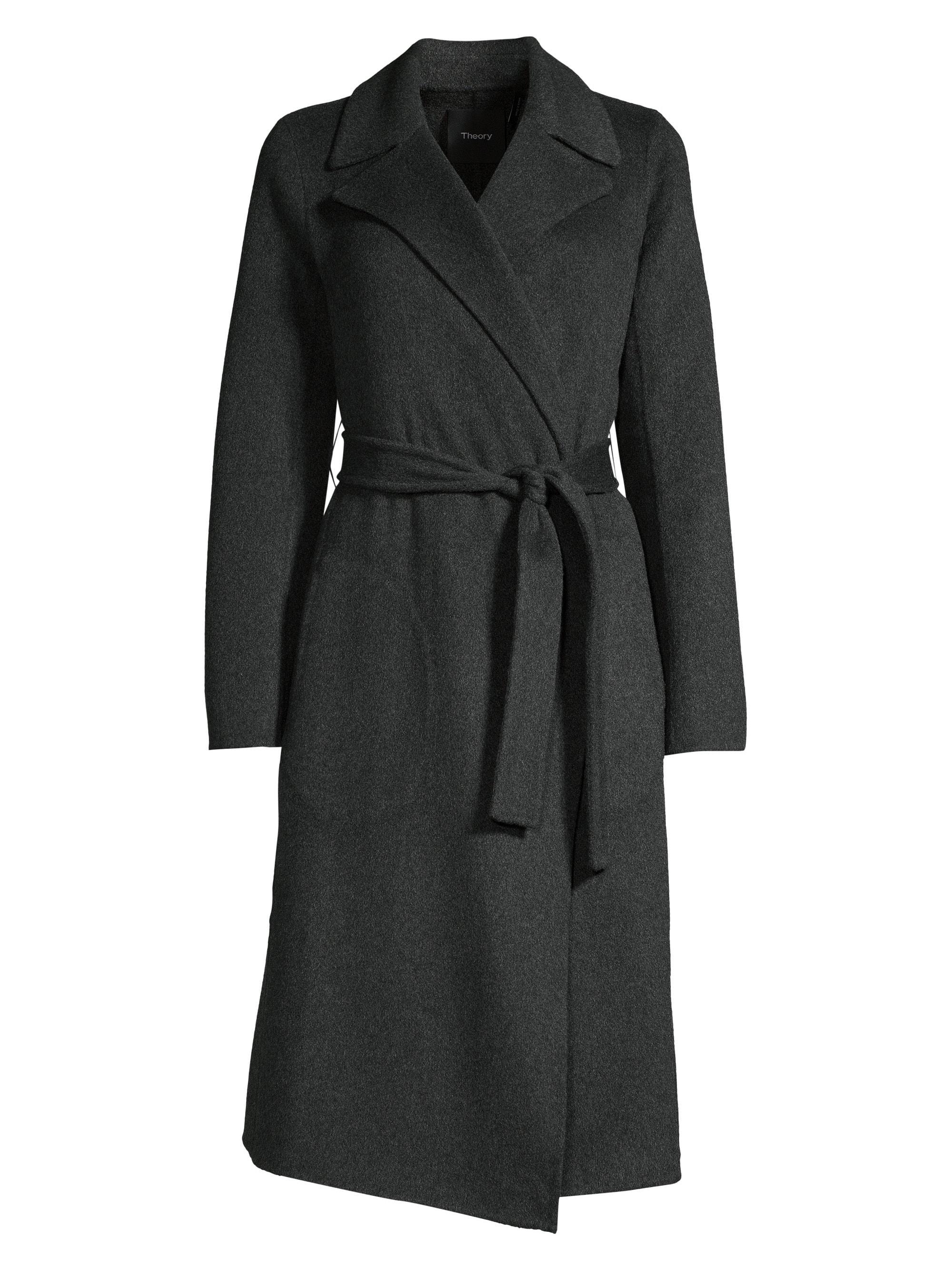 Theory Women's Tokyo Cashmere Wrap Trench Coat - Grey Melange in Gray ...