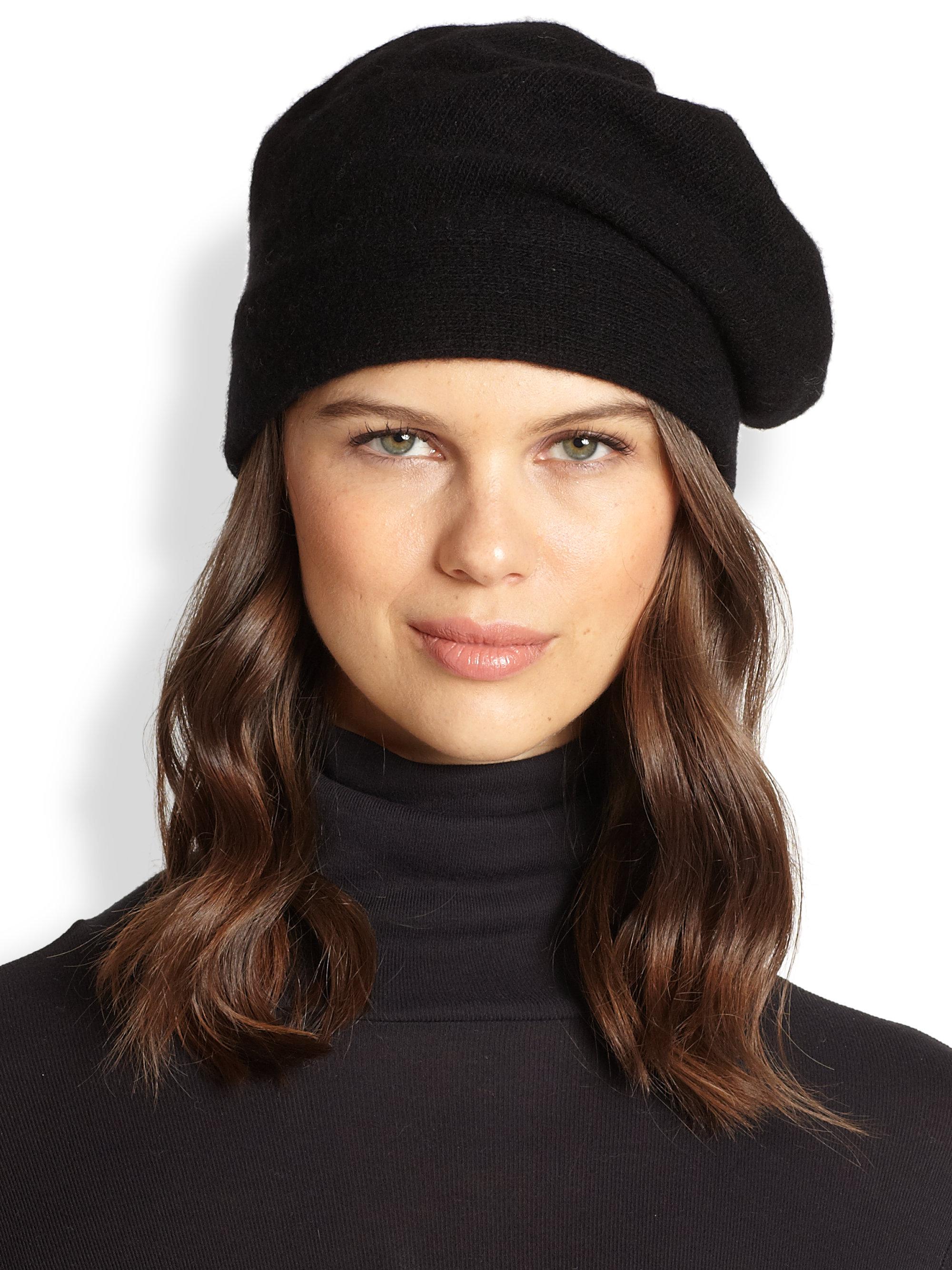 Portolano Cashmere Beret in Black Lyst