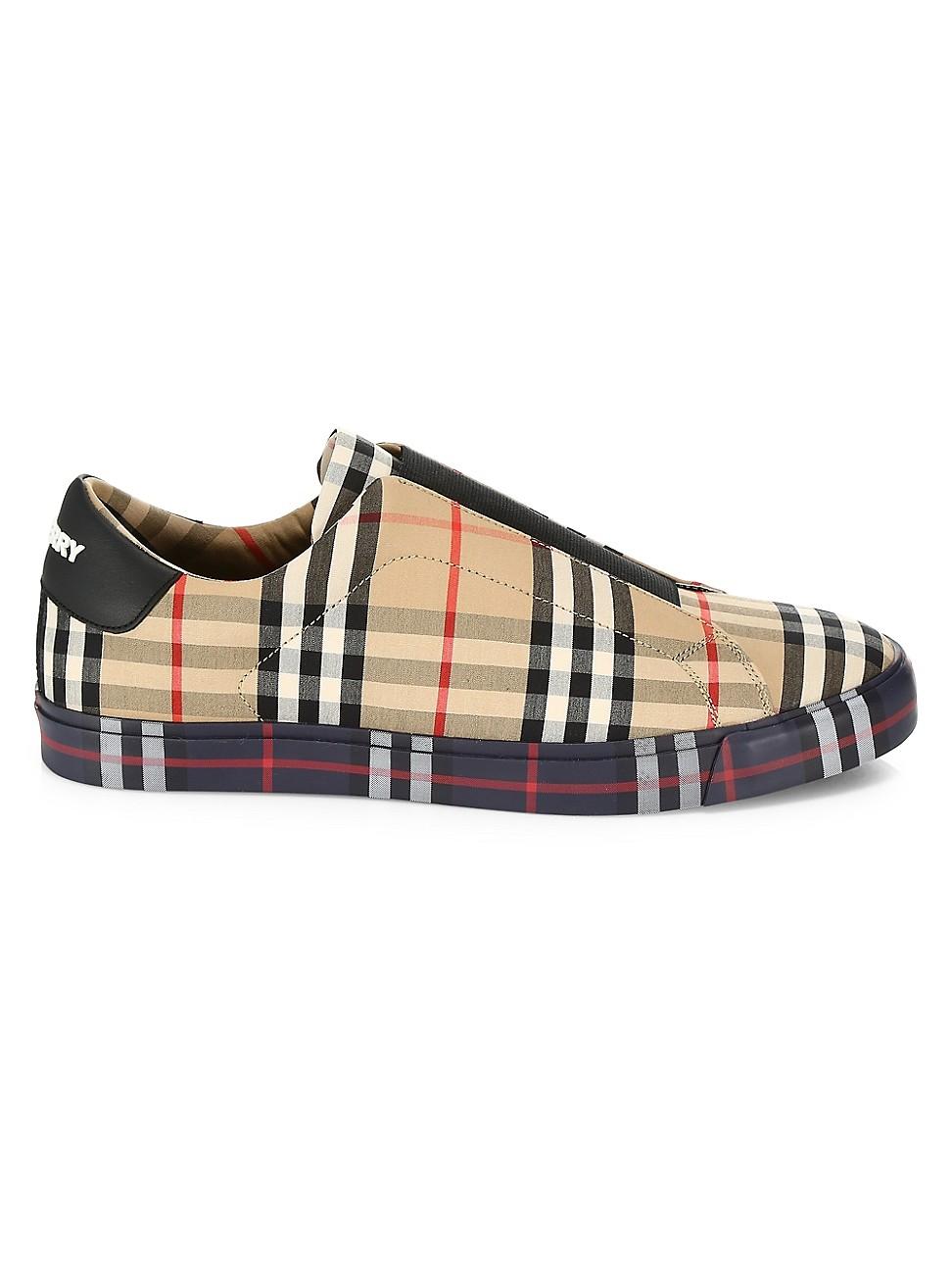 Burberry Cotton Markham Check Slip-on Sneakers for Men | Lyst