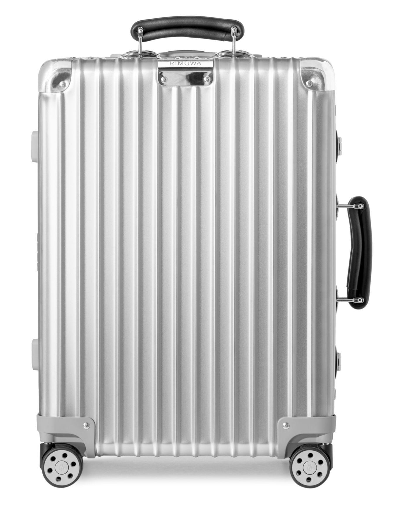 RIMOWA Leather Classic Cabin Case in Silver (Metallic) for Men - Lyst